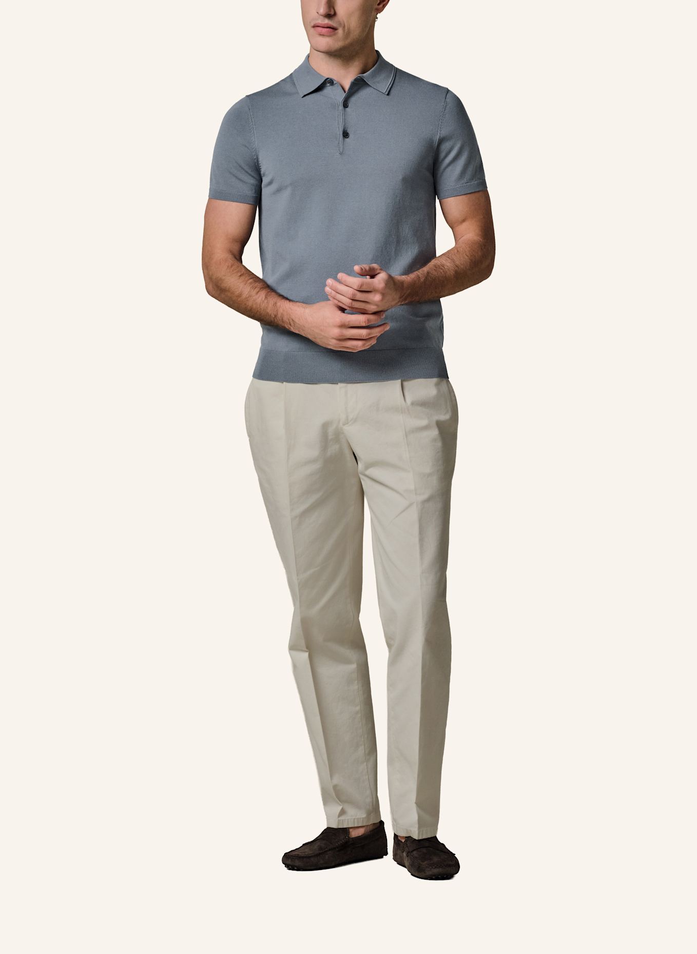 PROFUOMO Polo kurzarm: BLAUGRAU