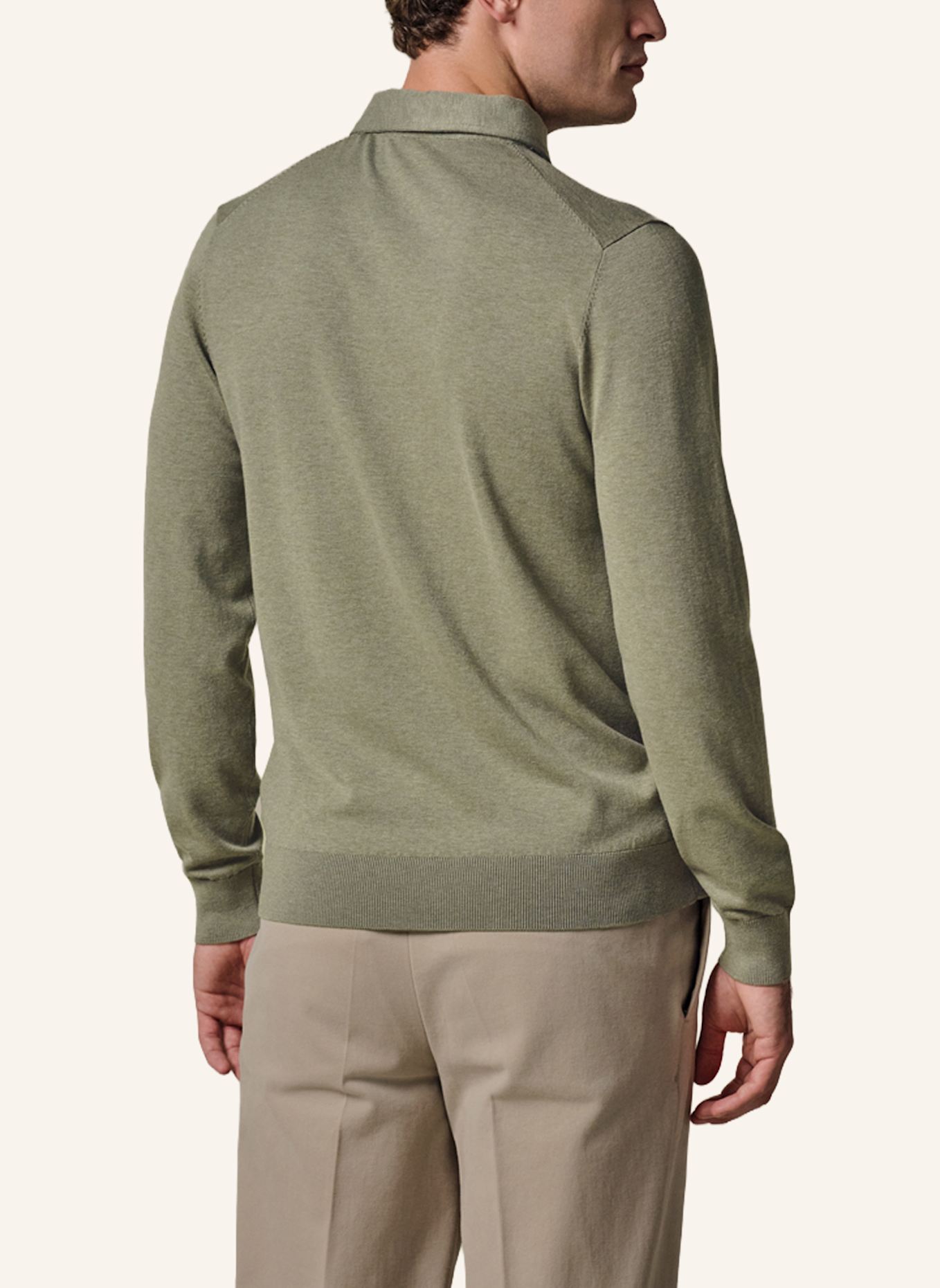 PROFUOMO Polo Langarm: GRÜN