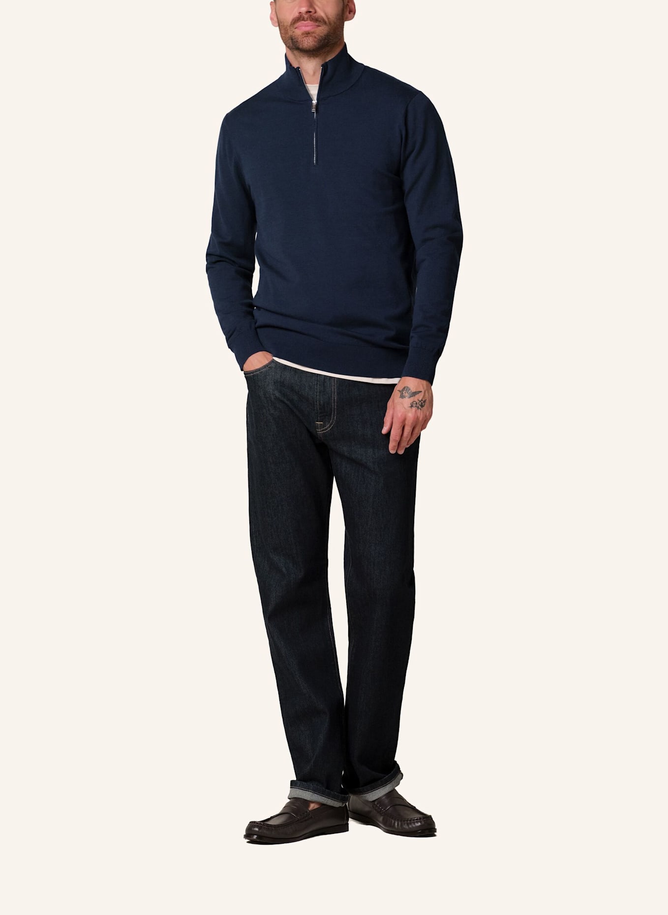 PROFUOMO Pullover: DUNKELBLAU