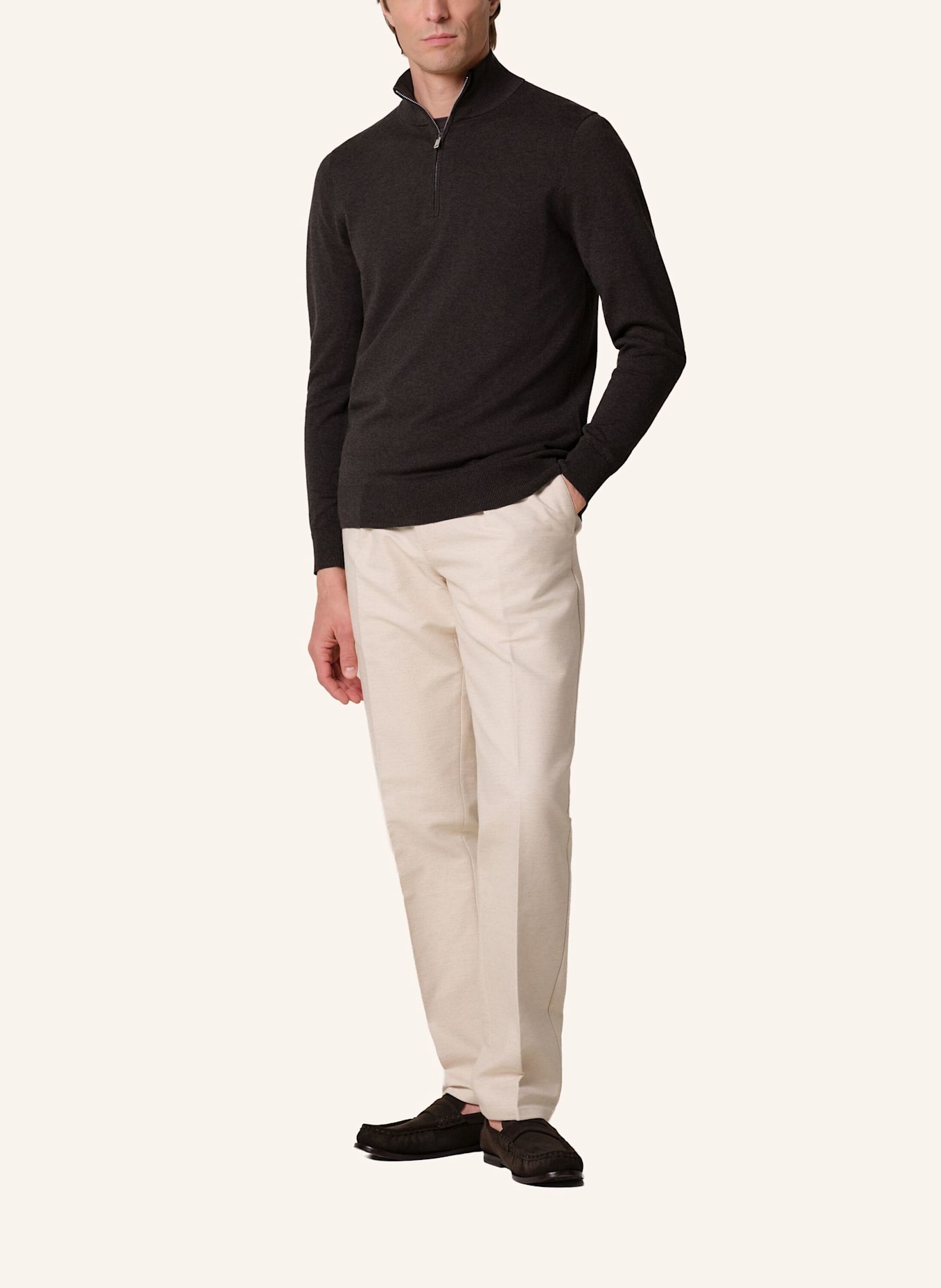 PROFUOMO Pullover: DUNKELBRAUN