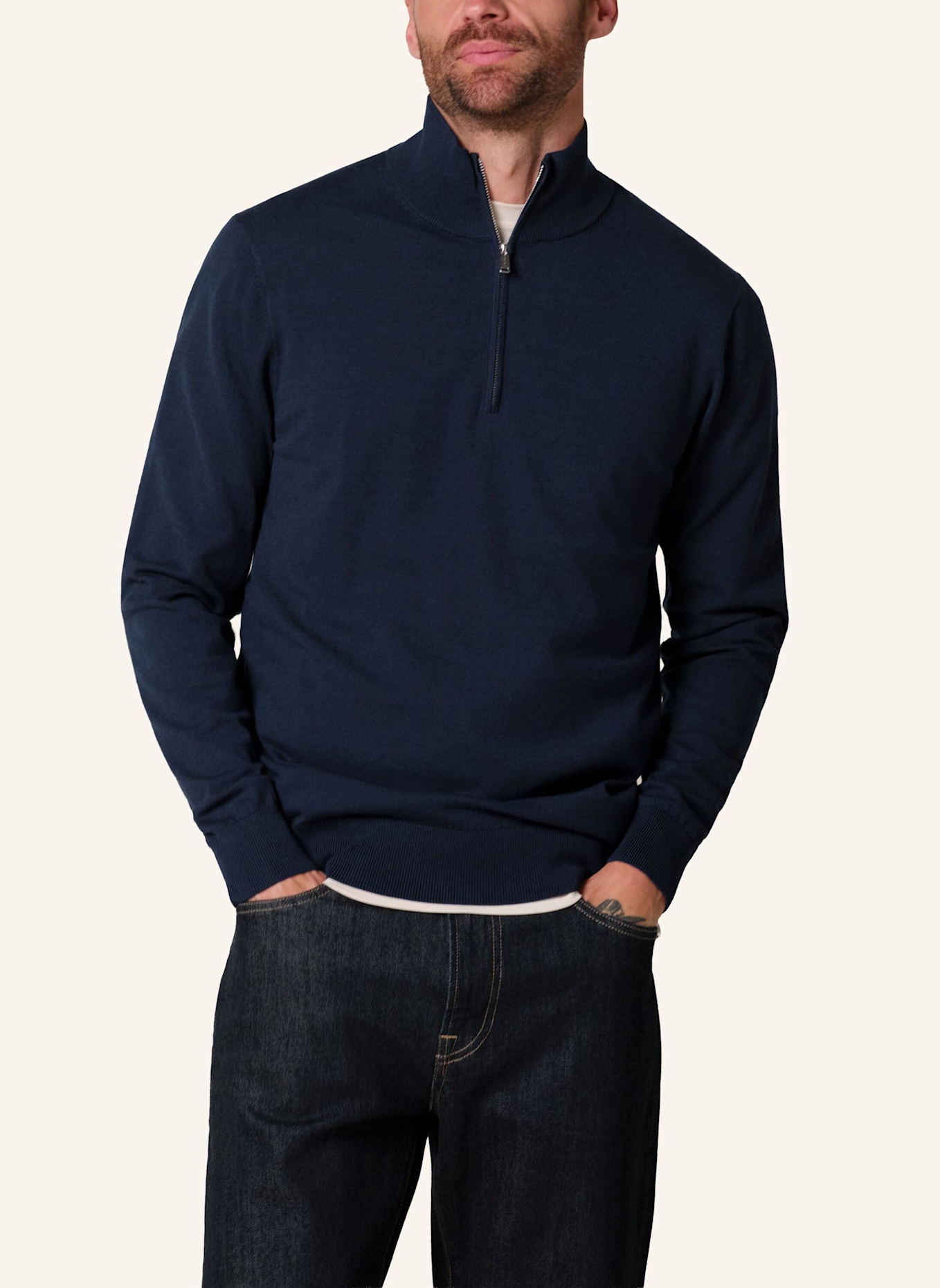 PROFUOMO Pullover: DUNKELBLAU
