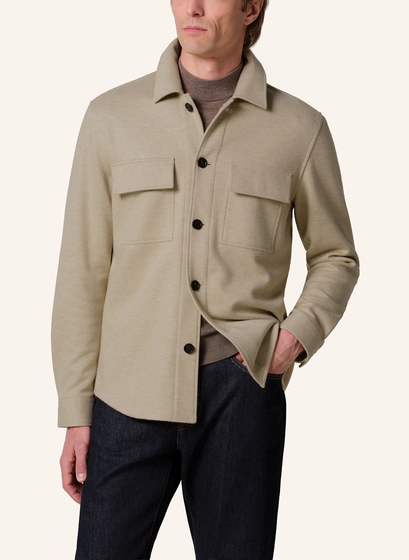 PROFUOMO Solid overshirt: BEIGE/ CREME