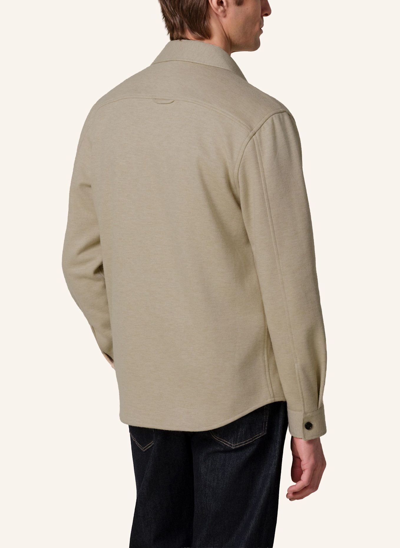 PROFUOMO Solid overshirt: BEIGE/ CREME