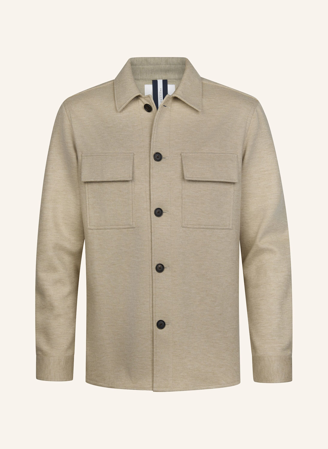 PROFUOMO Solid overshirt: BEIGE/ CREME