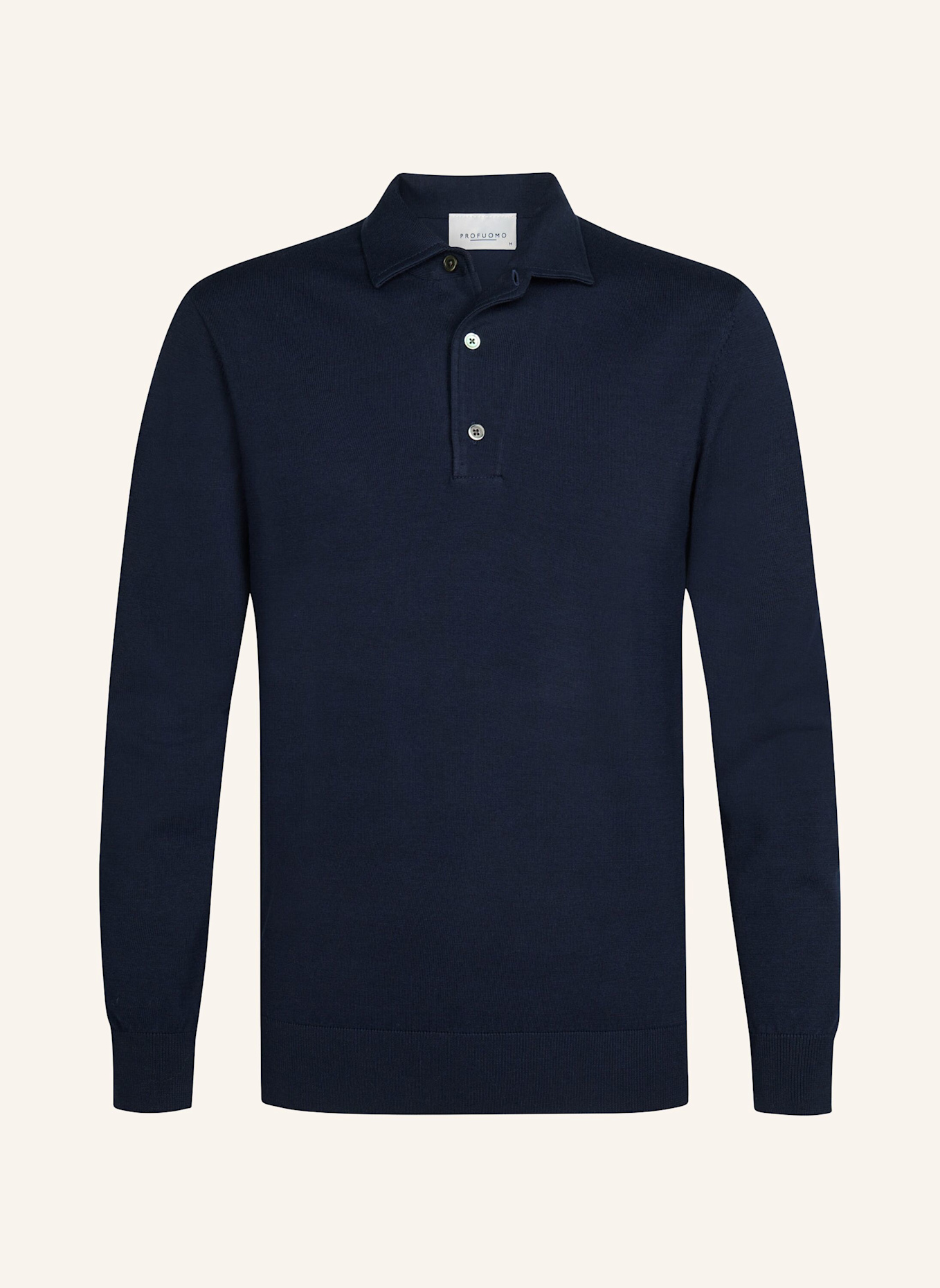 PROFUOMO Polo Langarm: DUNKELBLAU