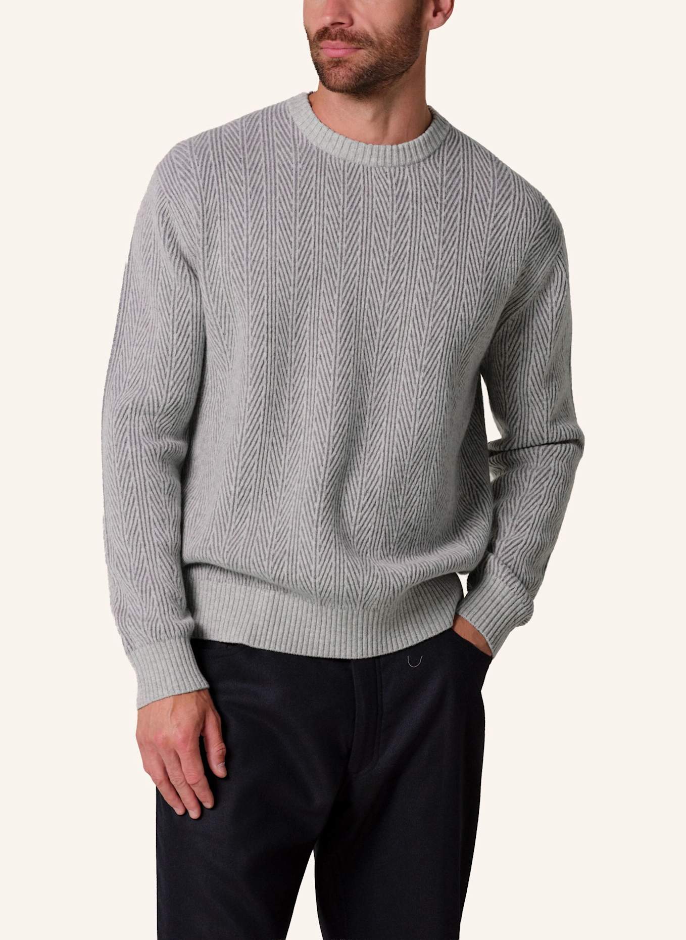 PROFUOMO Pullover: GRAU