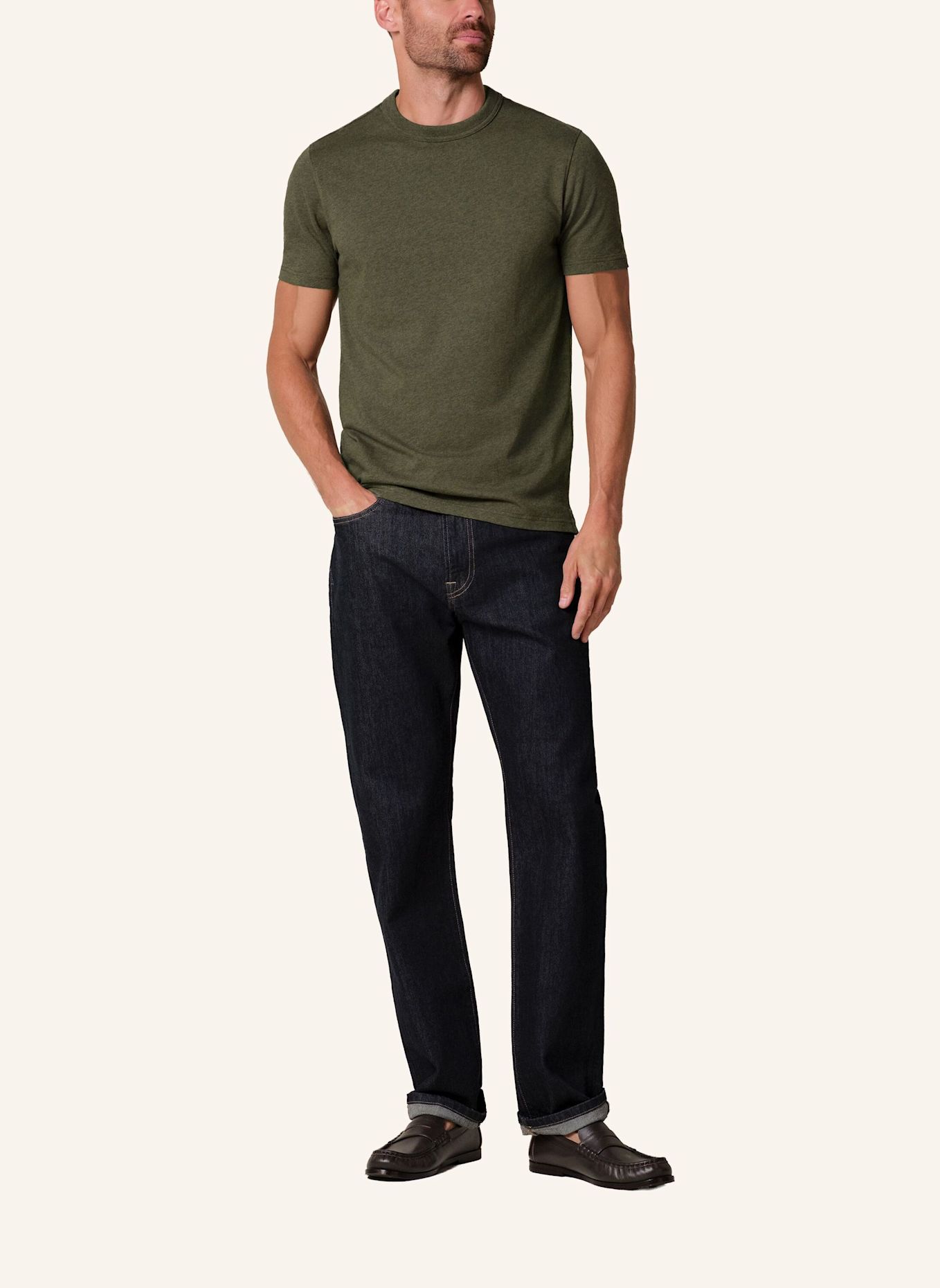 PROFUOMO T-Shirt: DUNKELGRÜN/ GRÜN