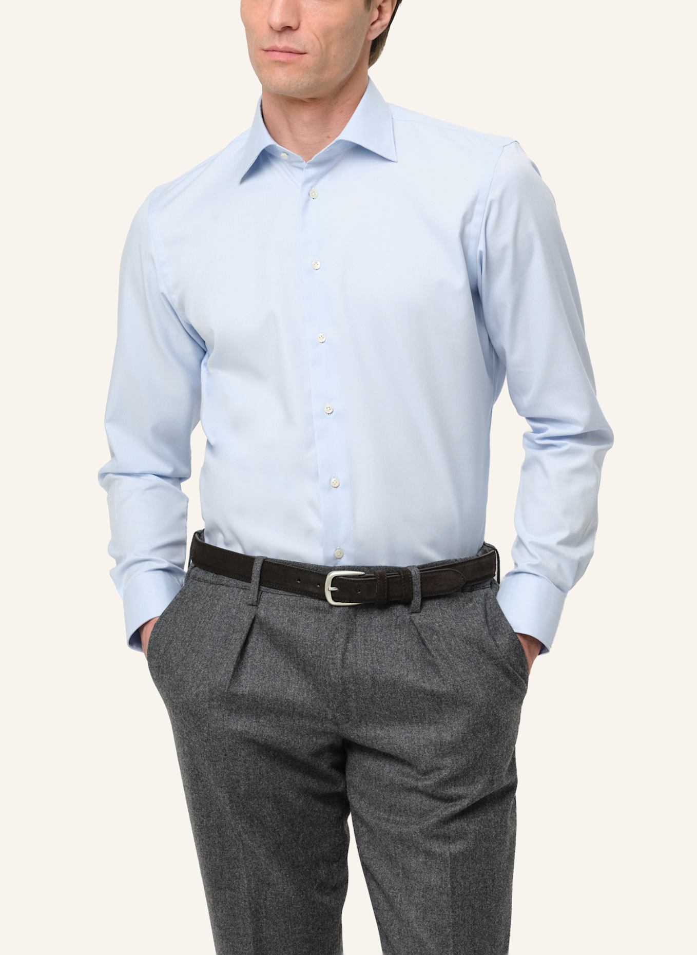 PROFUOMO Hemd Slim Fit: BLAU/ BLAUGRAU/ DUNKELBLAU