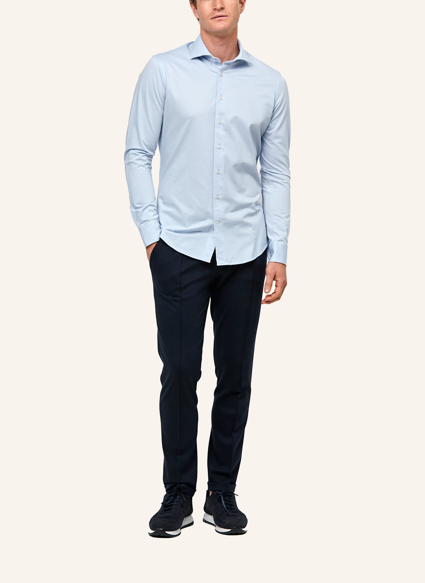 PROFUOMO Hemd Slim Fit: BLAU/ BLAUGRAU/ DUNKELBLAU