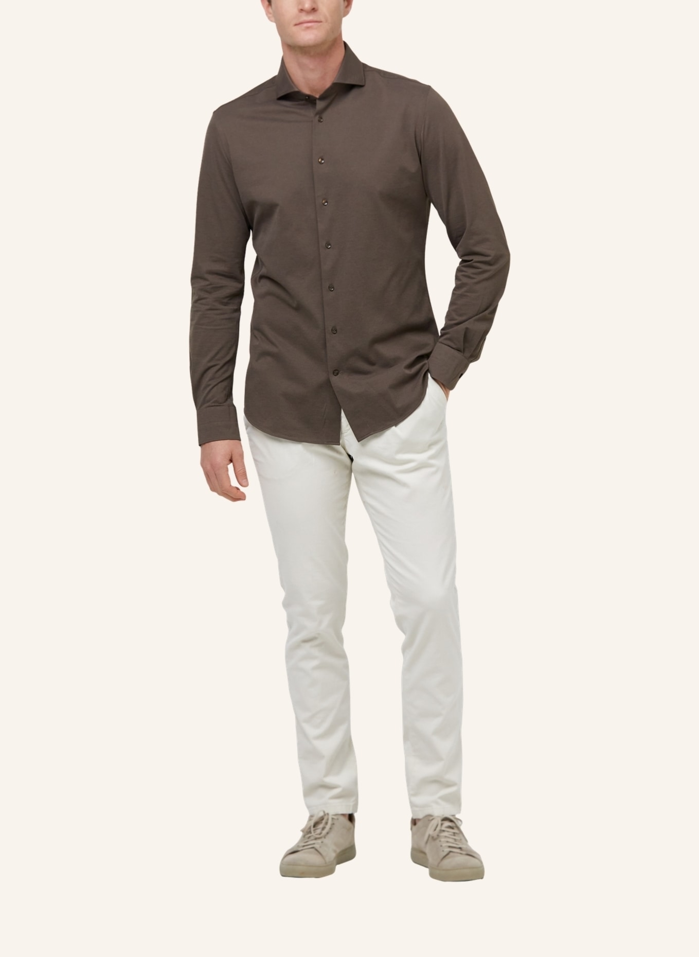 PROFUOMO Hemd Slim Fit, Farbe: CREME/ BRAUN (Bild 4)
