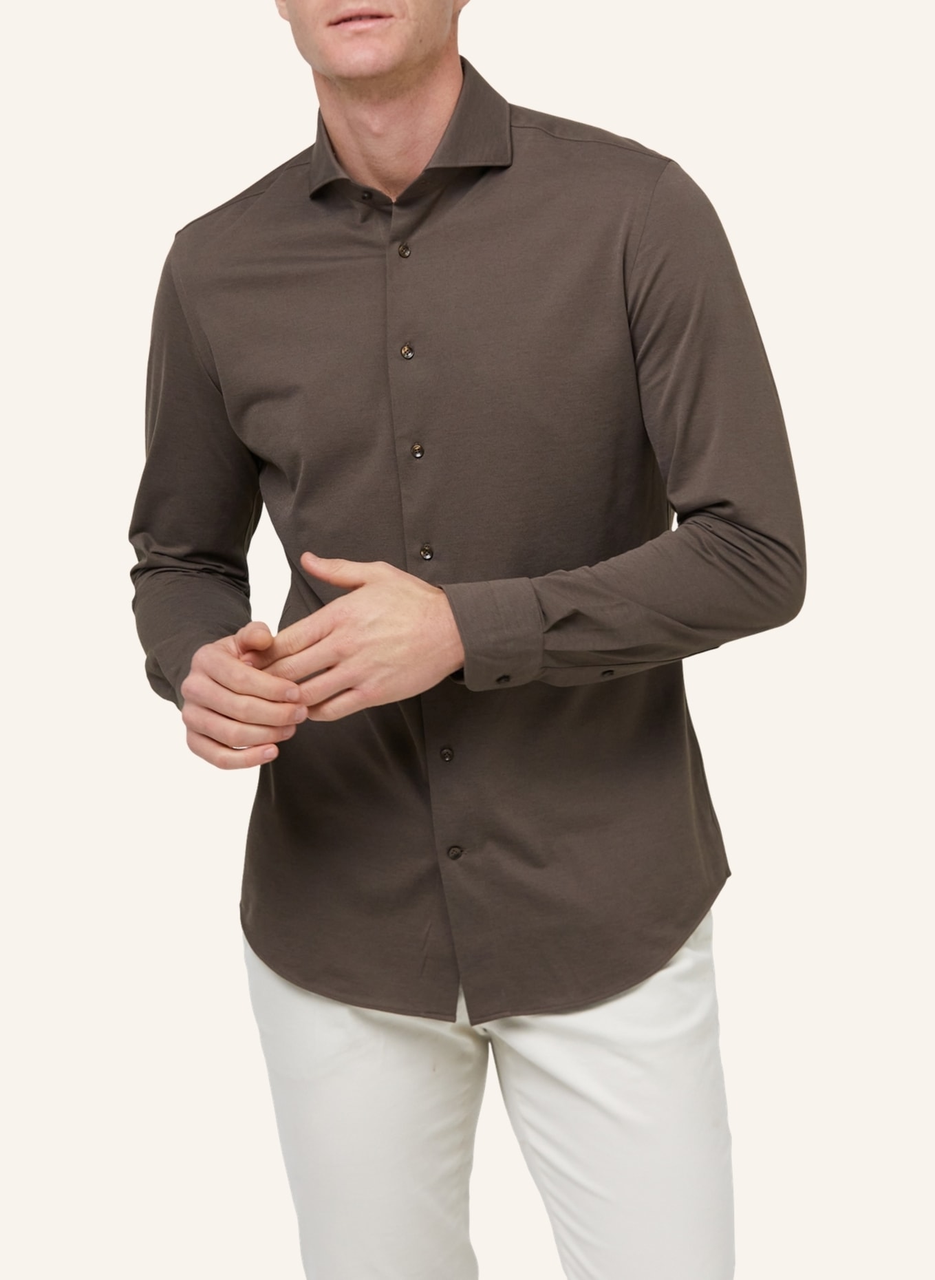 PROFUOMO Hemd Slim Fit, Farbe: CREME/ BRAUN (Bild 3)