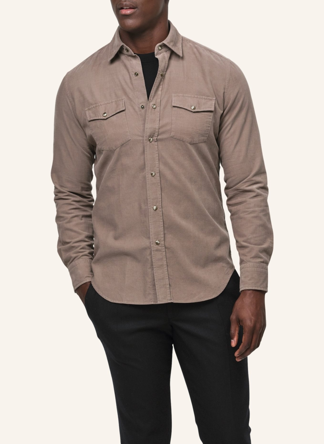 PROFUOMO Hemd Slim Fit, Farbe: TAUPE (Bild 3)