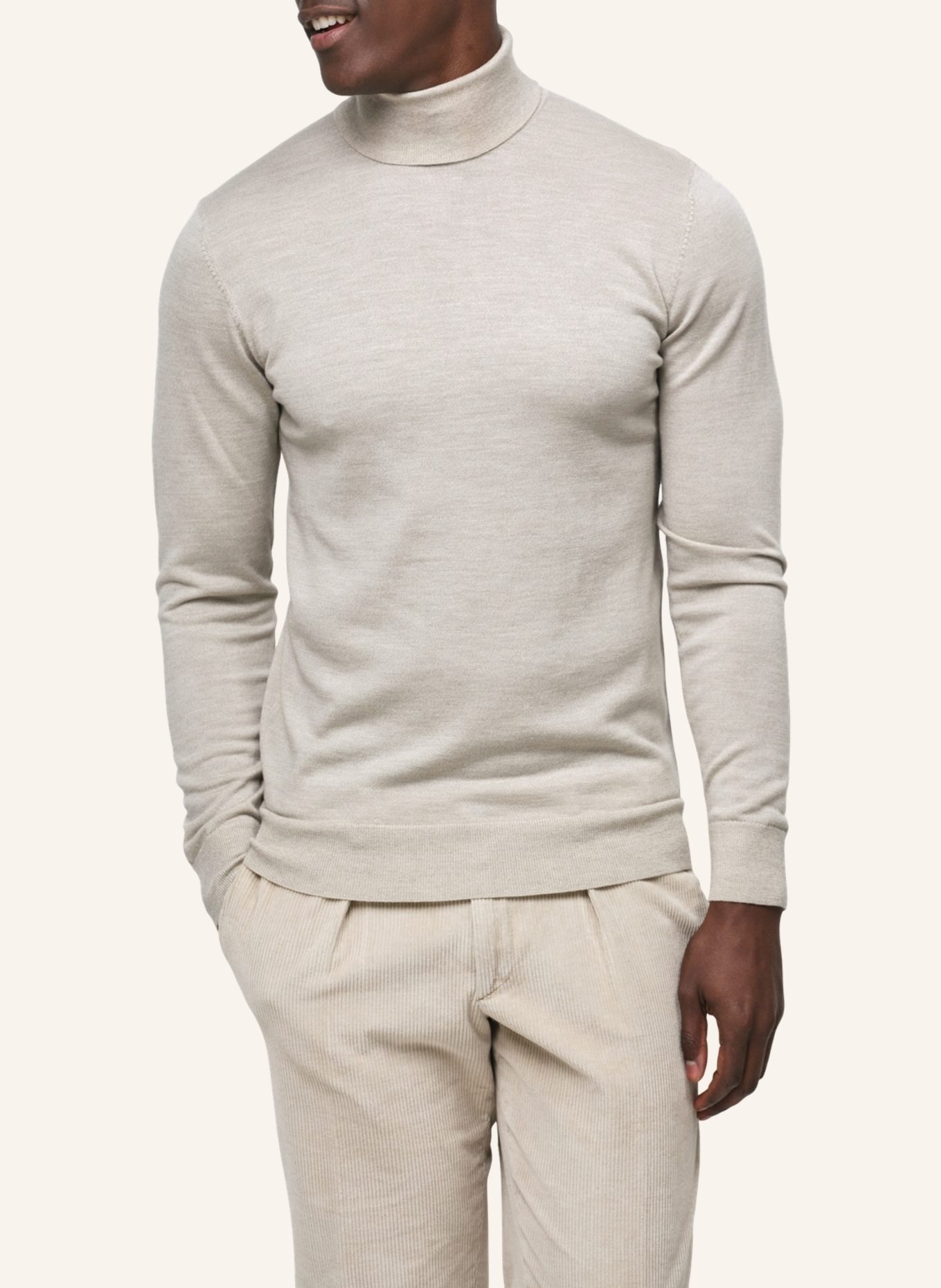 PROFUOMO Herren Rollkragenpullover, Farbe: BEIGE (Bild 3)