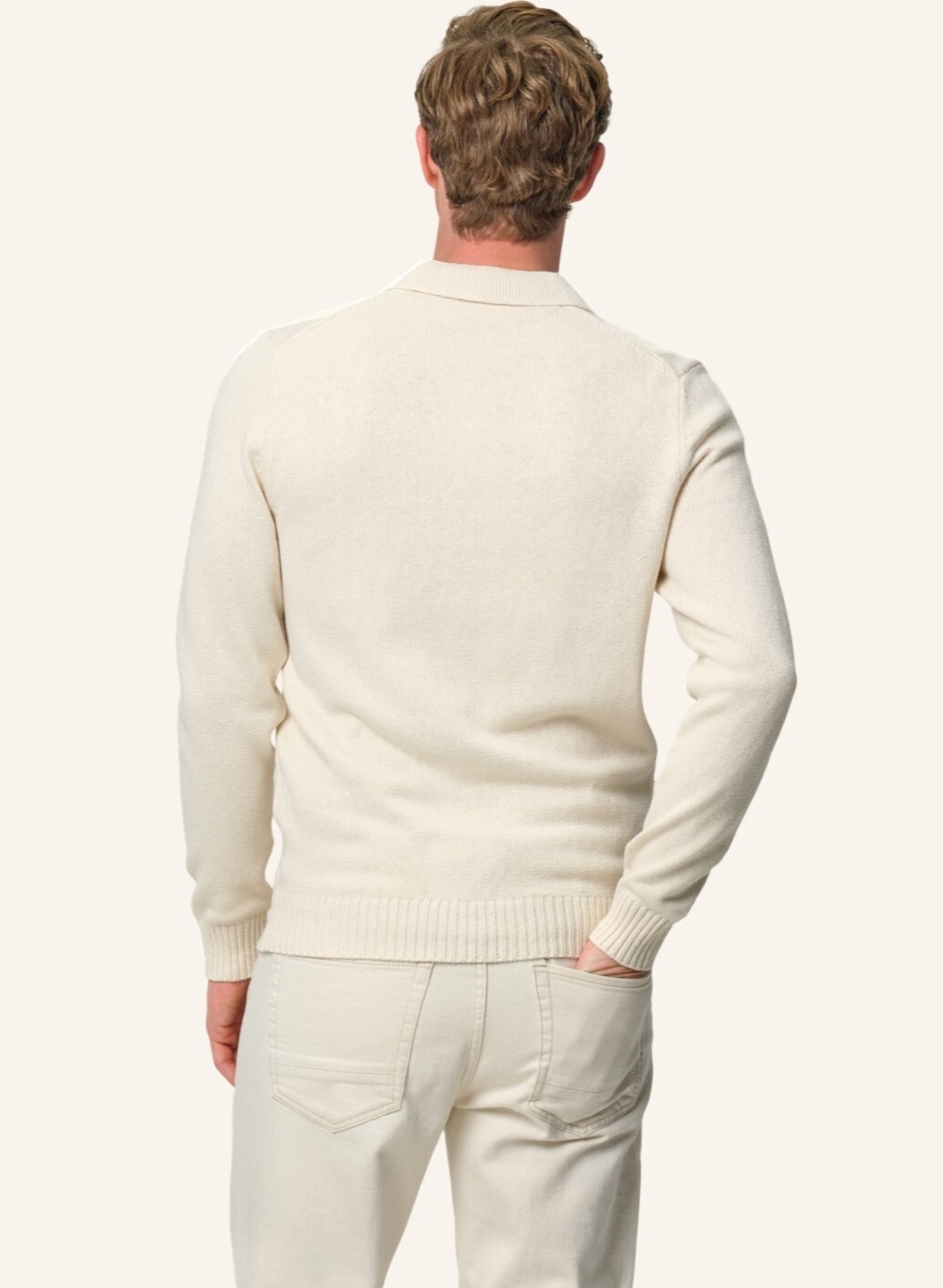 PROFUOMO Polo Langarm: WEISS