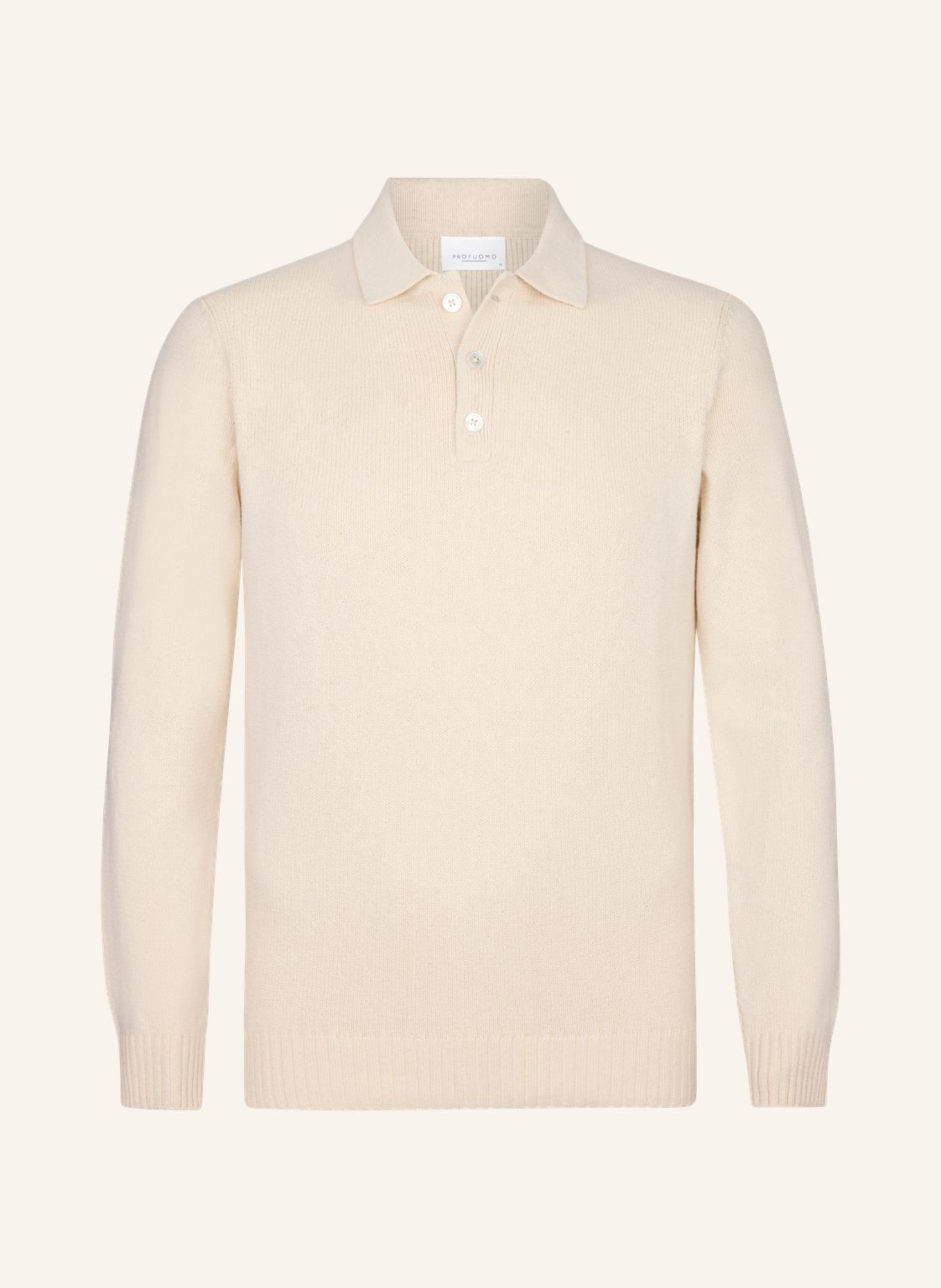 PROFUOMO Polo Langarm: WEISS