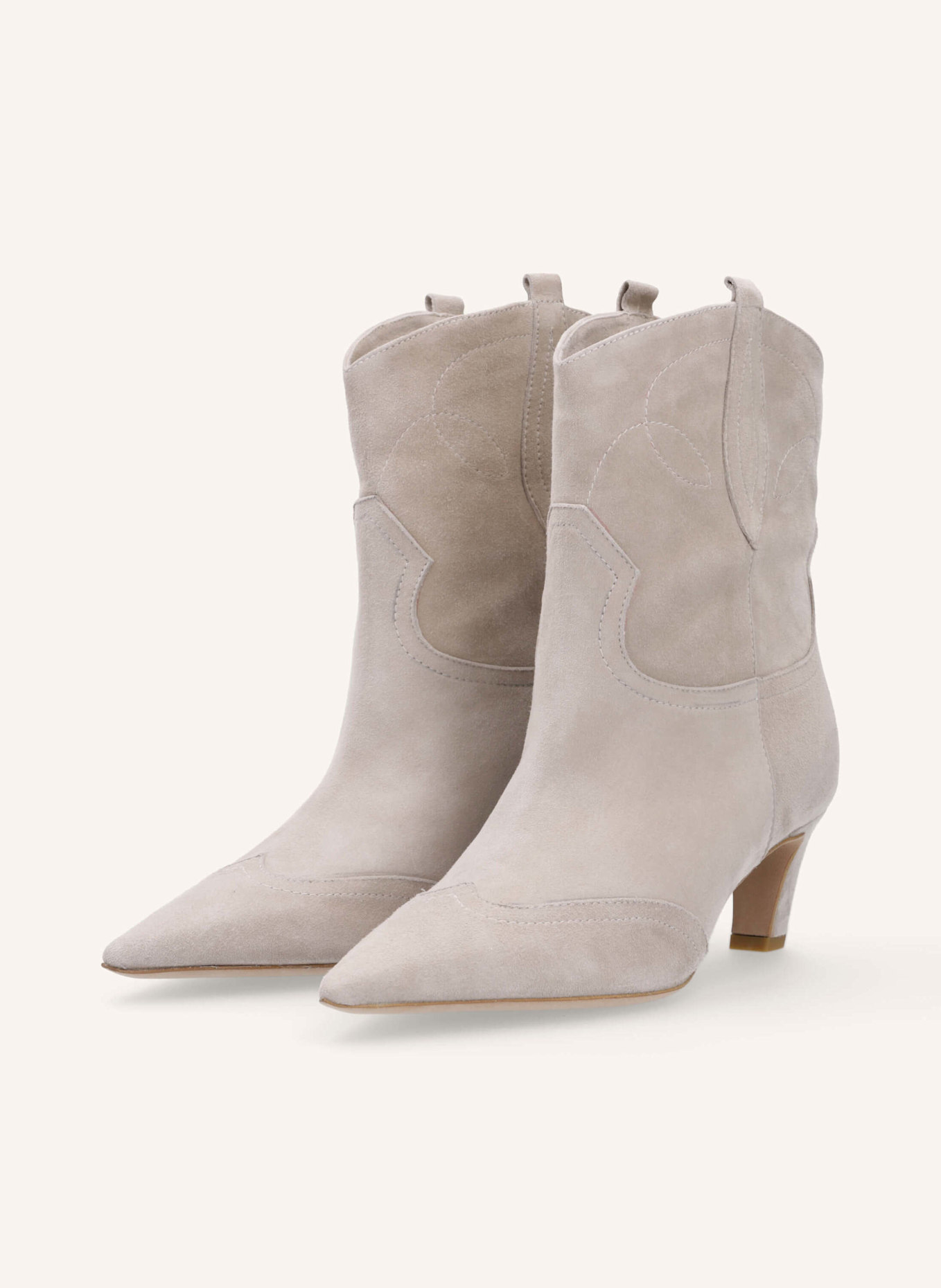 THEA MIKA Cowboy Boots: BEIGE/ CREME