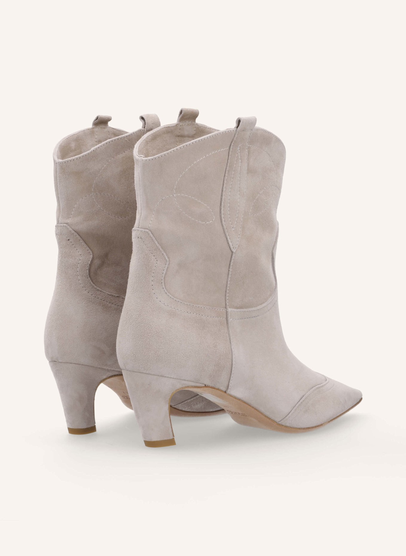 THEA MIKA Cowboy Boots: BEIGE/ CREME