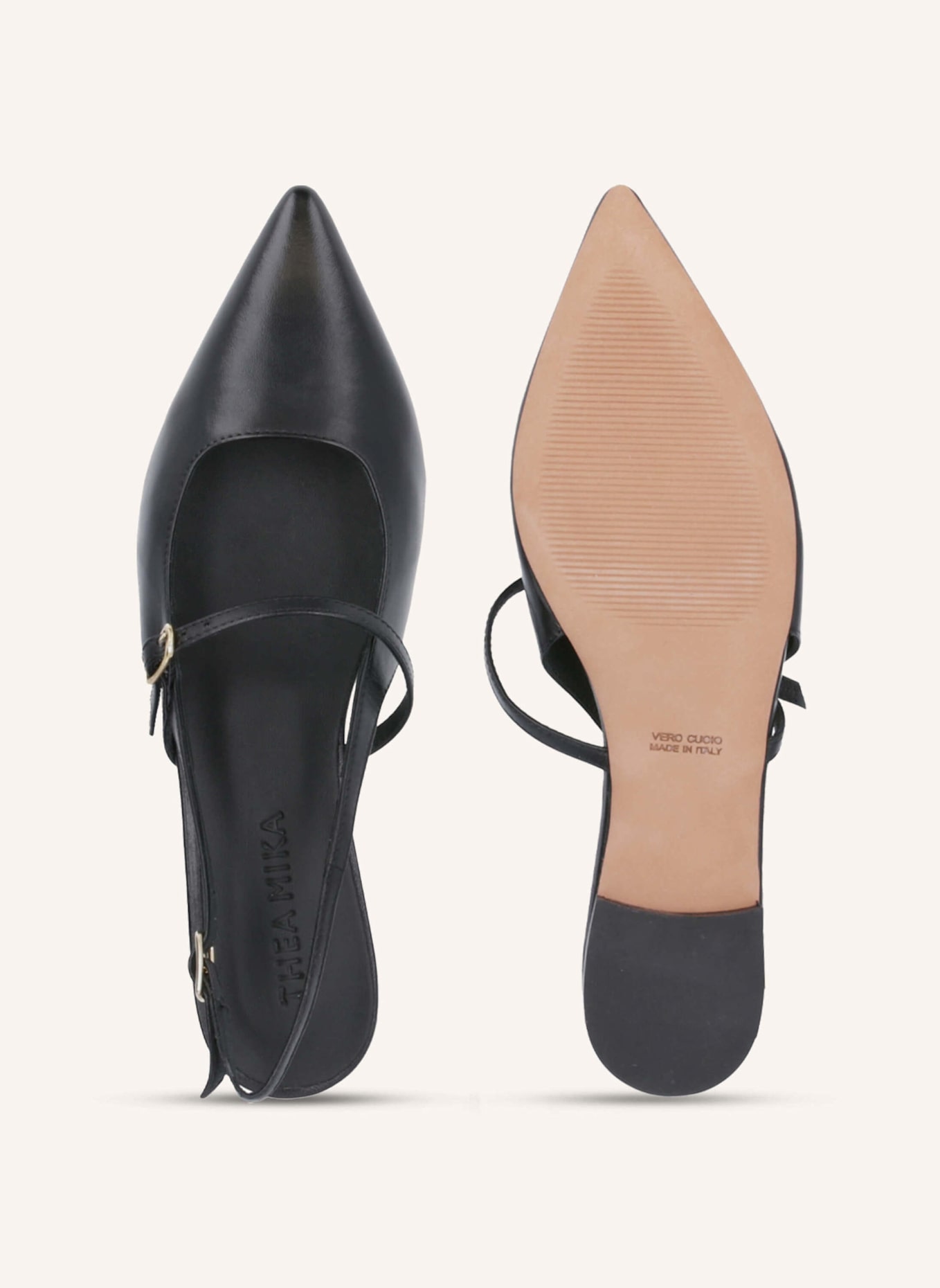THEA MIKA Sling-Ballerinas: SCHWARZ