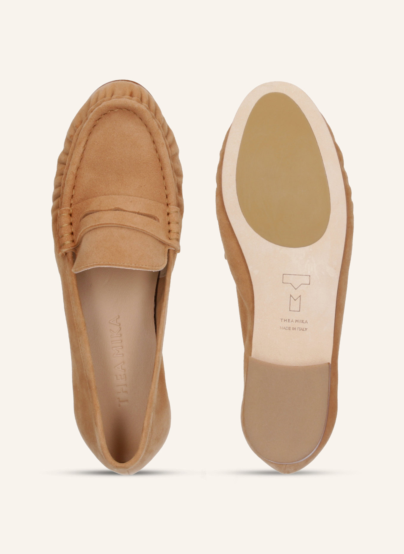 THEA MIKA Mokassins: BEIGE/ COGNAC