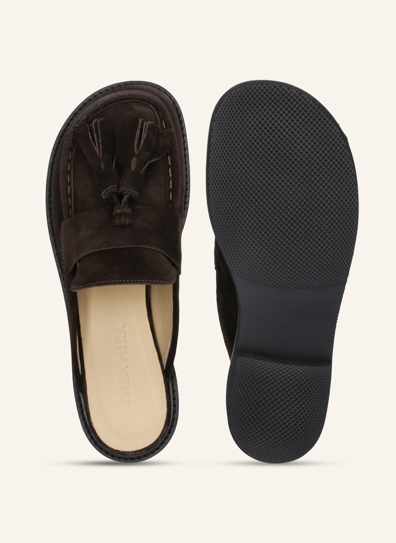 THEA MIKA Mules: DUNKELBRAUN