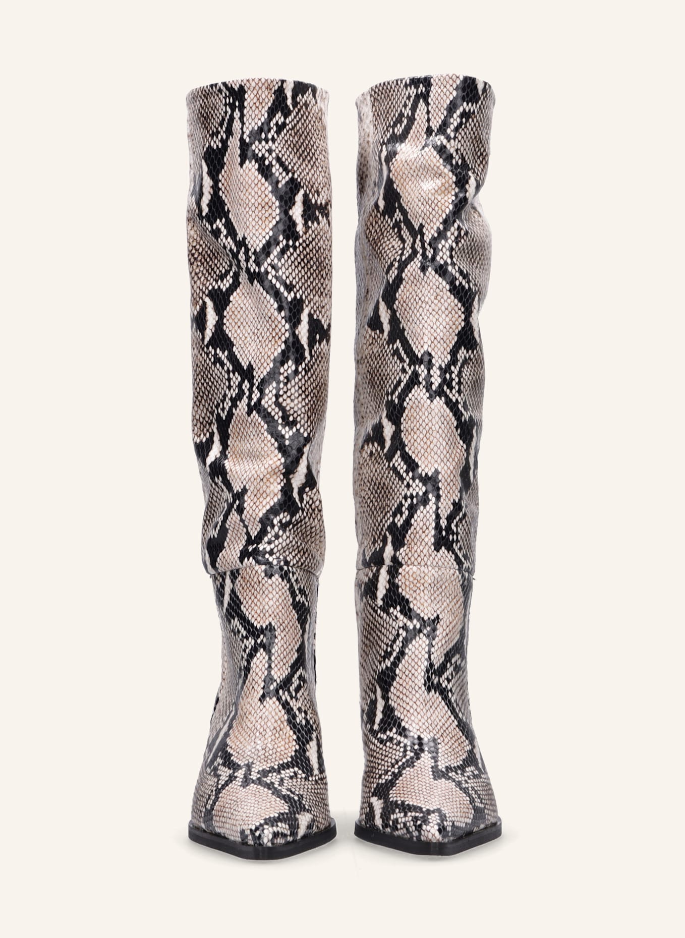 THEA MIKA Stiefel: WEISS/ SCHWARZ