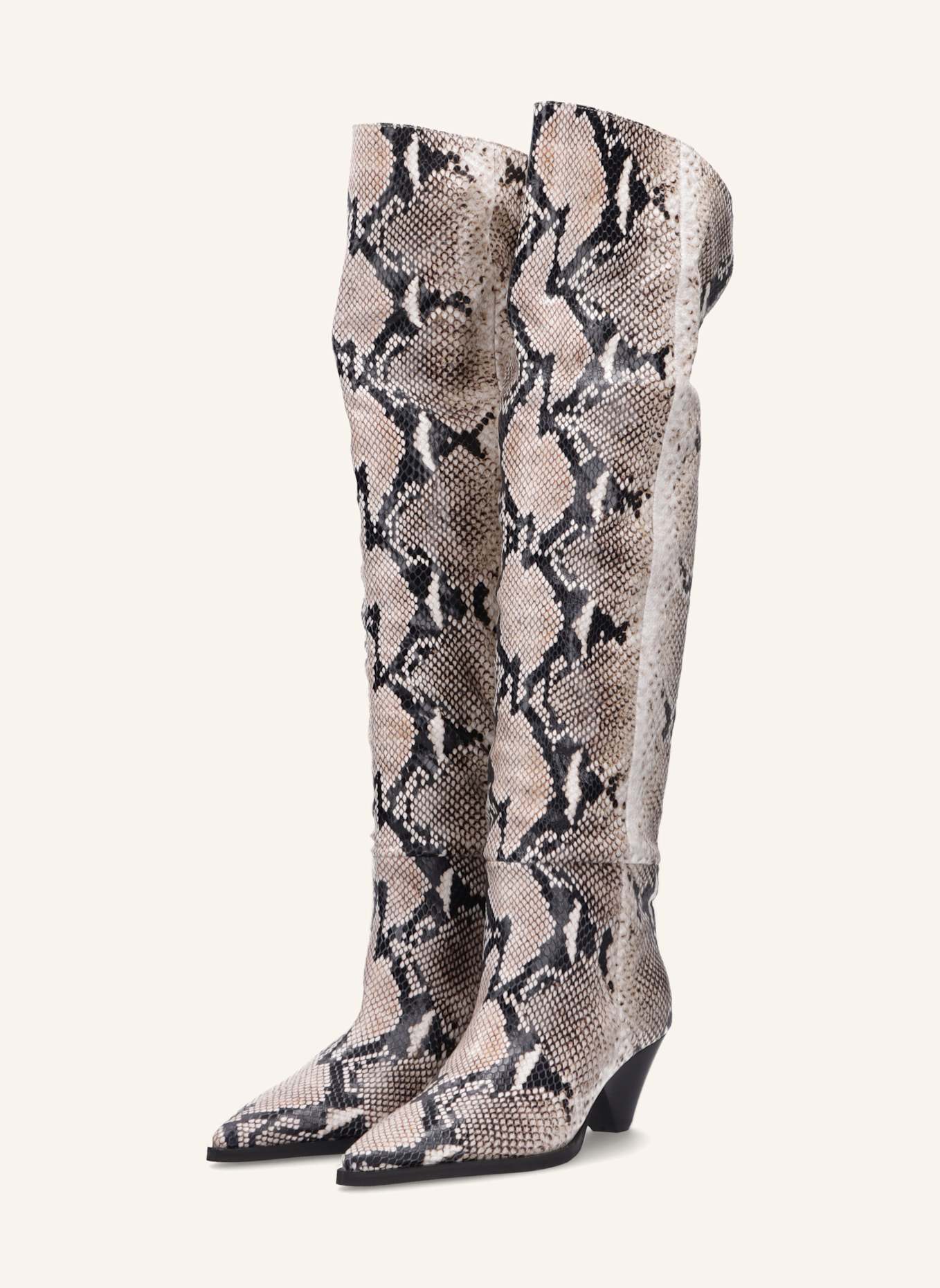 THEA MIKA Overknees: WEISS/ SCHWARZ