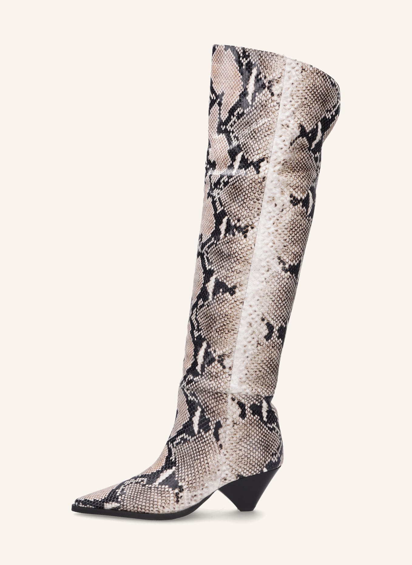 THEA MIKA Overknees: WEISS/ SCHWARZ