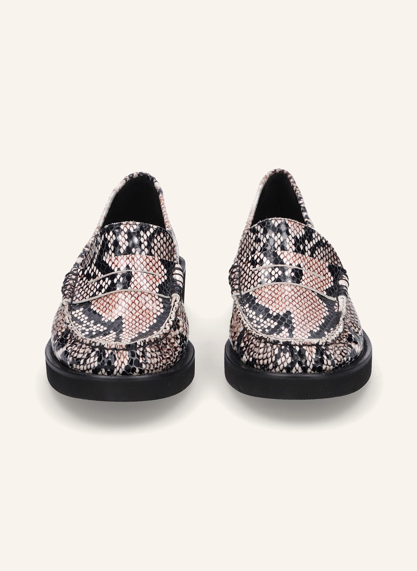 THEA MIKA Mokassins: WEISS/ SCHWARZ