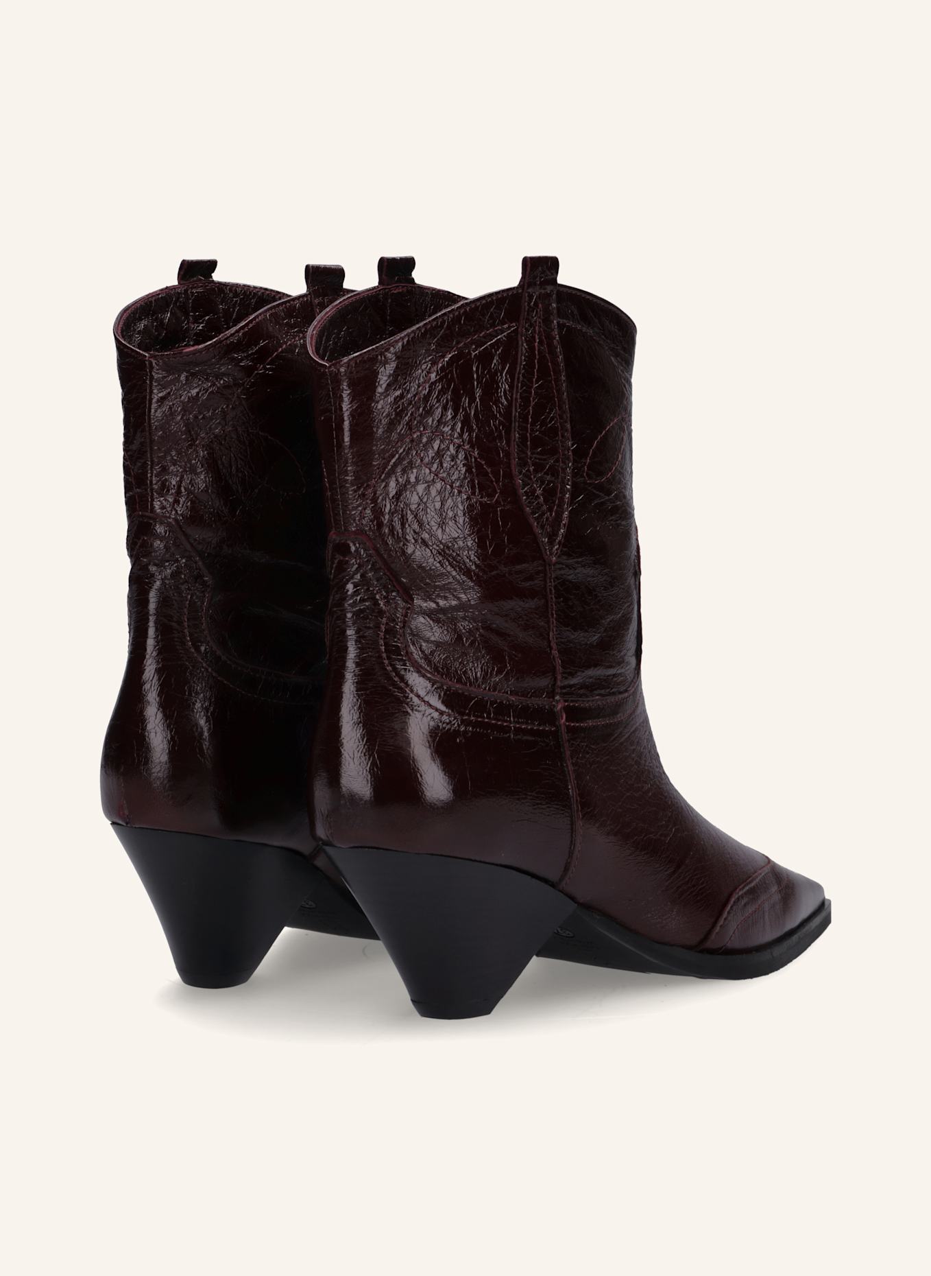 THEA MIKA Cowboy Boots: DUNKELROT