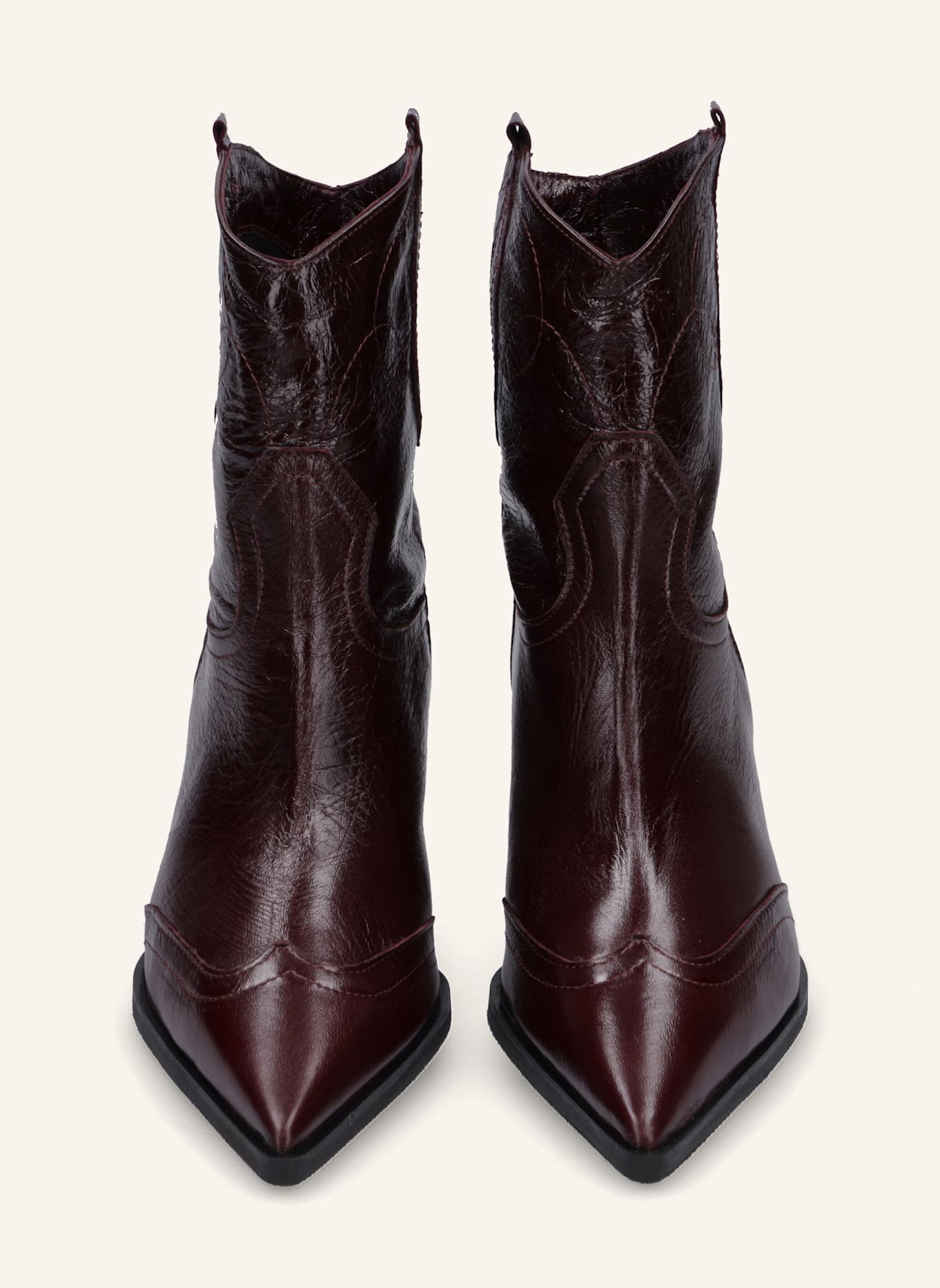 THEA MIKA Cowboy Boots: DUNKELROT