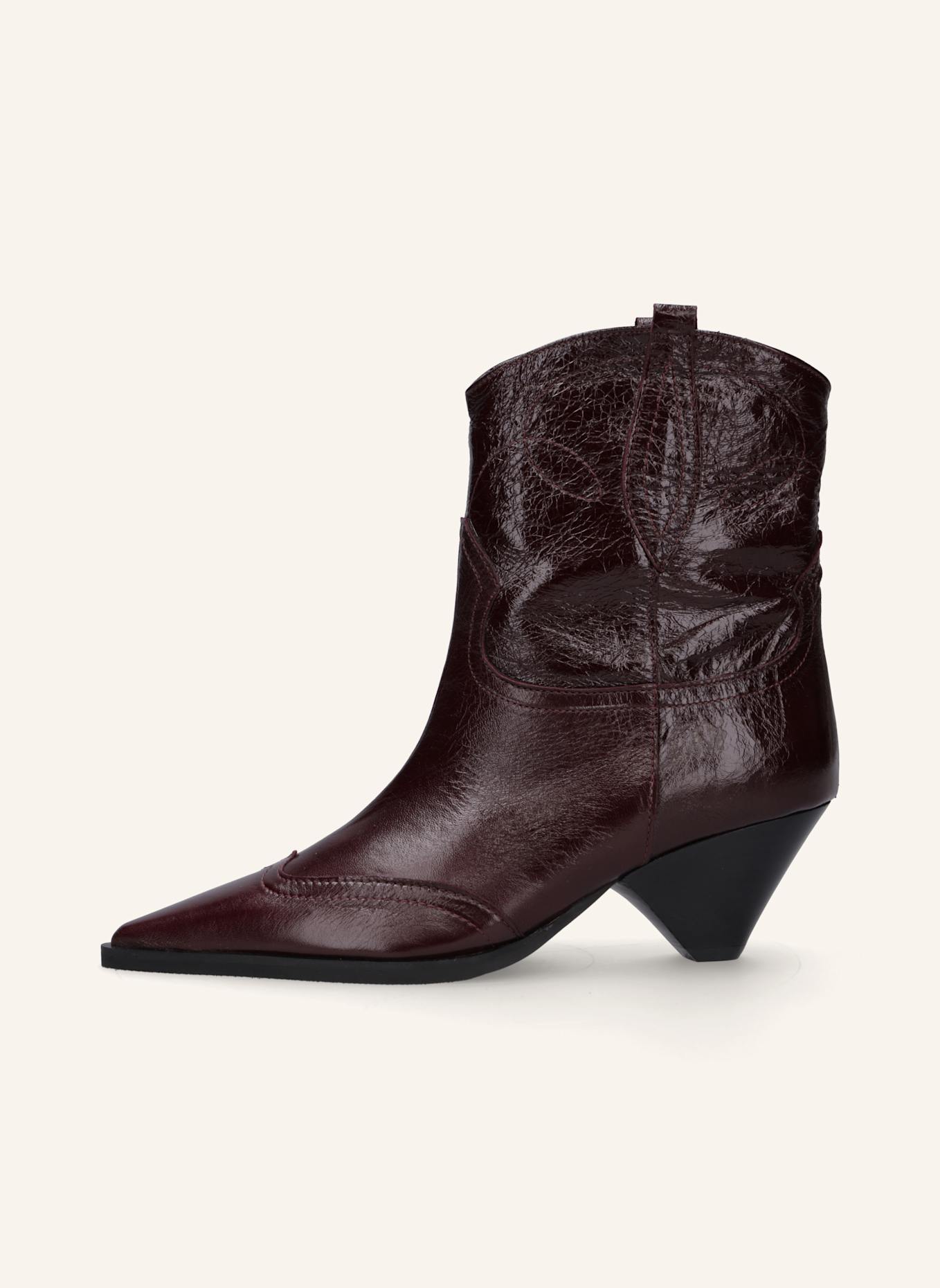 THEA MIKA Cowboy Boots: DUNKELROT
