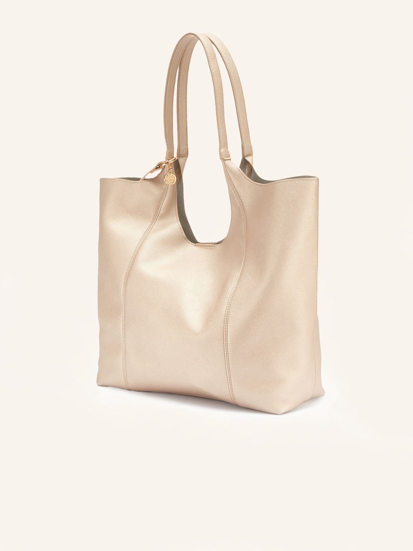 Apple of Eden Hobo Bag: BEIGE/ GOLD