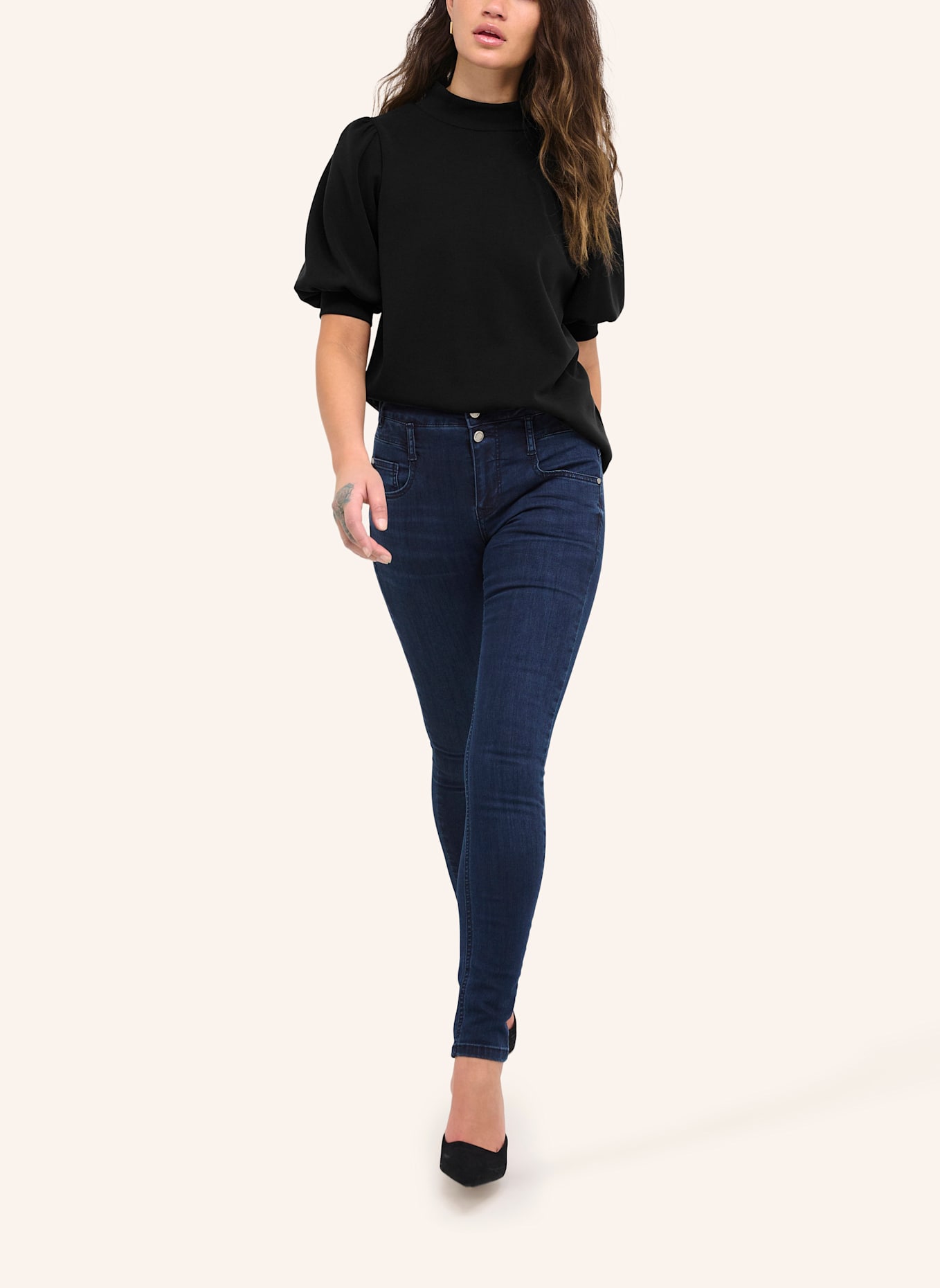 MY ESSENTIAL WARDROBE Bluse PUFF: SCHWARZ