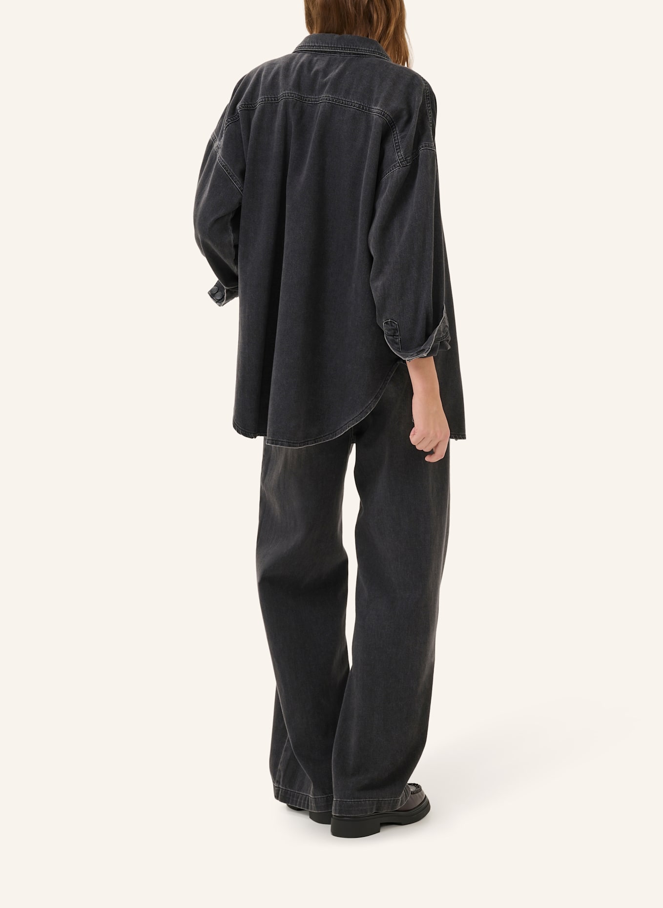 MY ESSENTIAL WARDROBE Oversized-Hemdbluse MALO: DUNKELGRAU