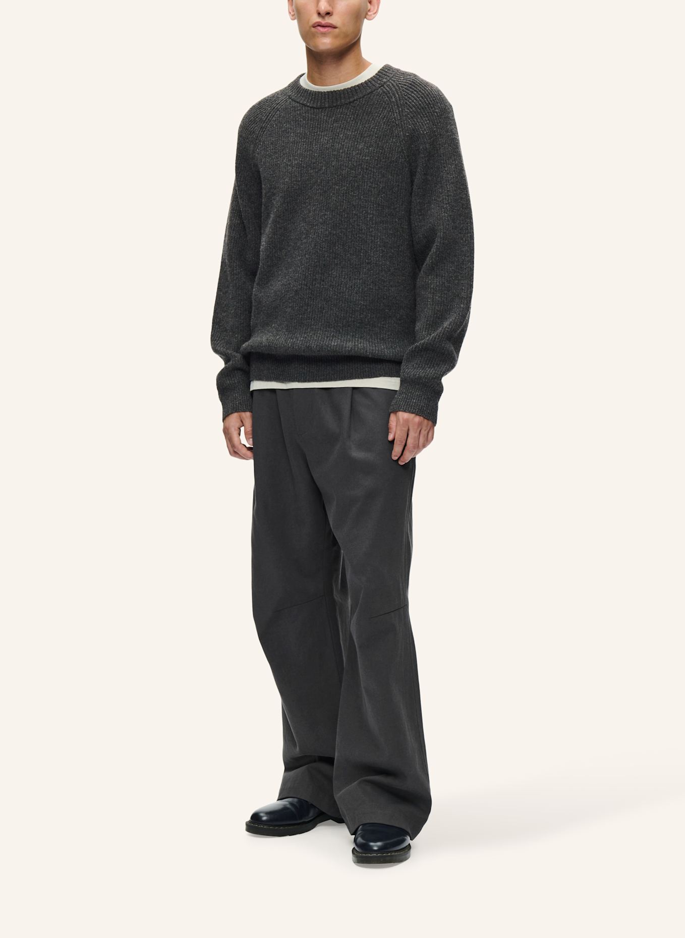 WOOD WOOD Strickpullover WWKEVIN: DUNKELGRAU