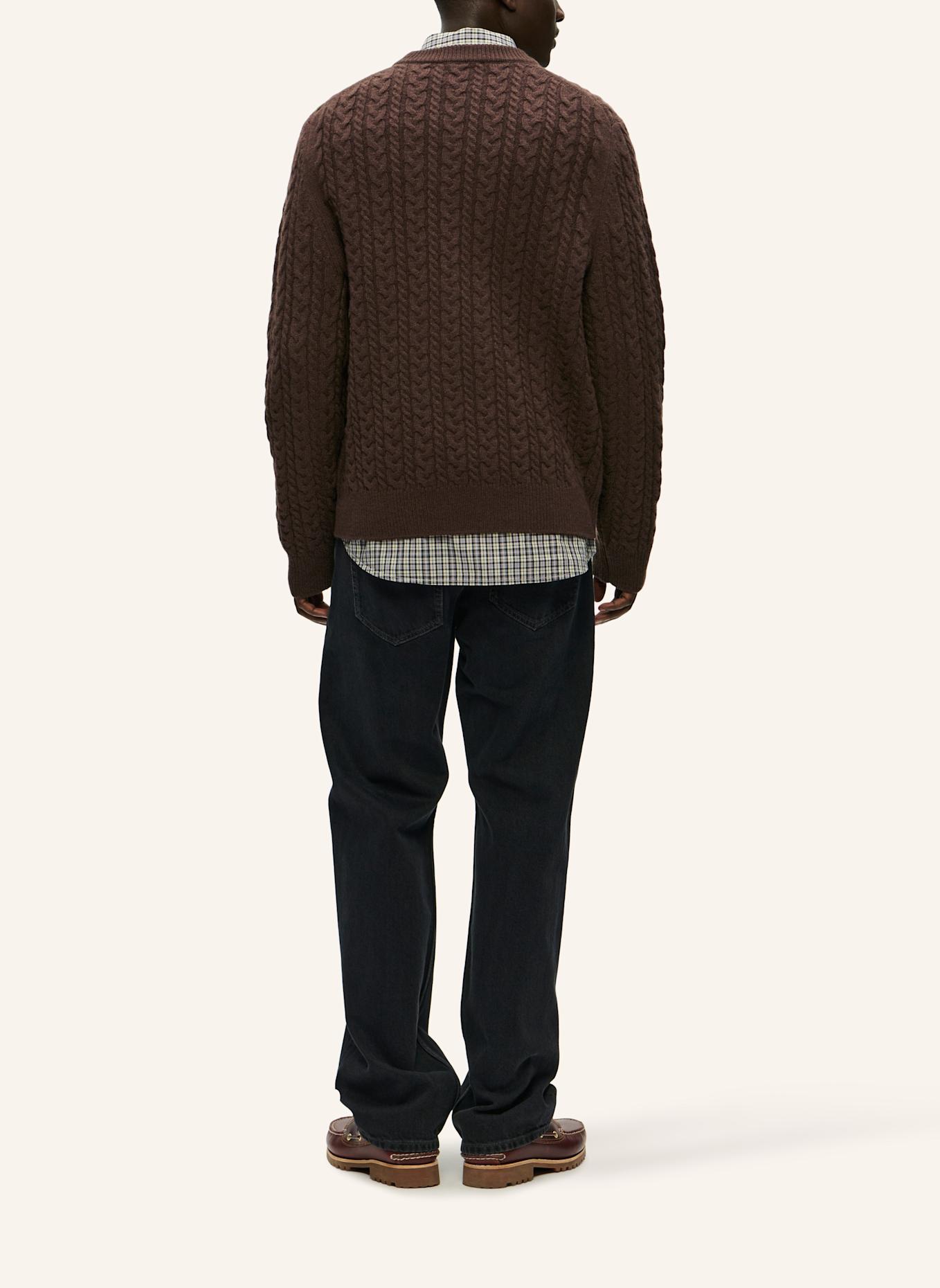 WOOD WOOD Strickpullover WWSTEVE: BRAUN