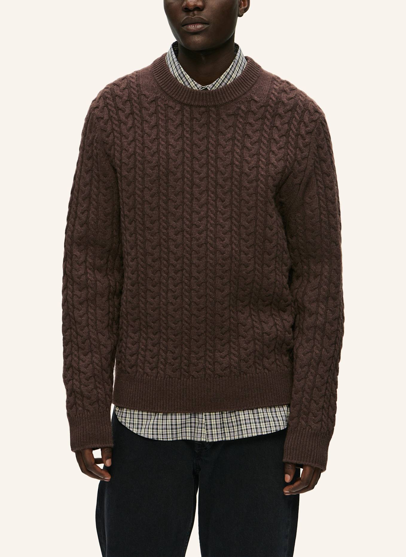 WOOD WOOD Strickpullover WWSTEVE: BRAUN