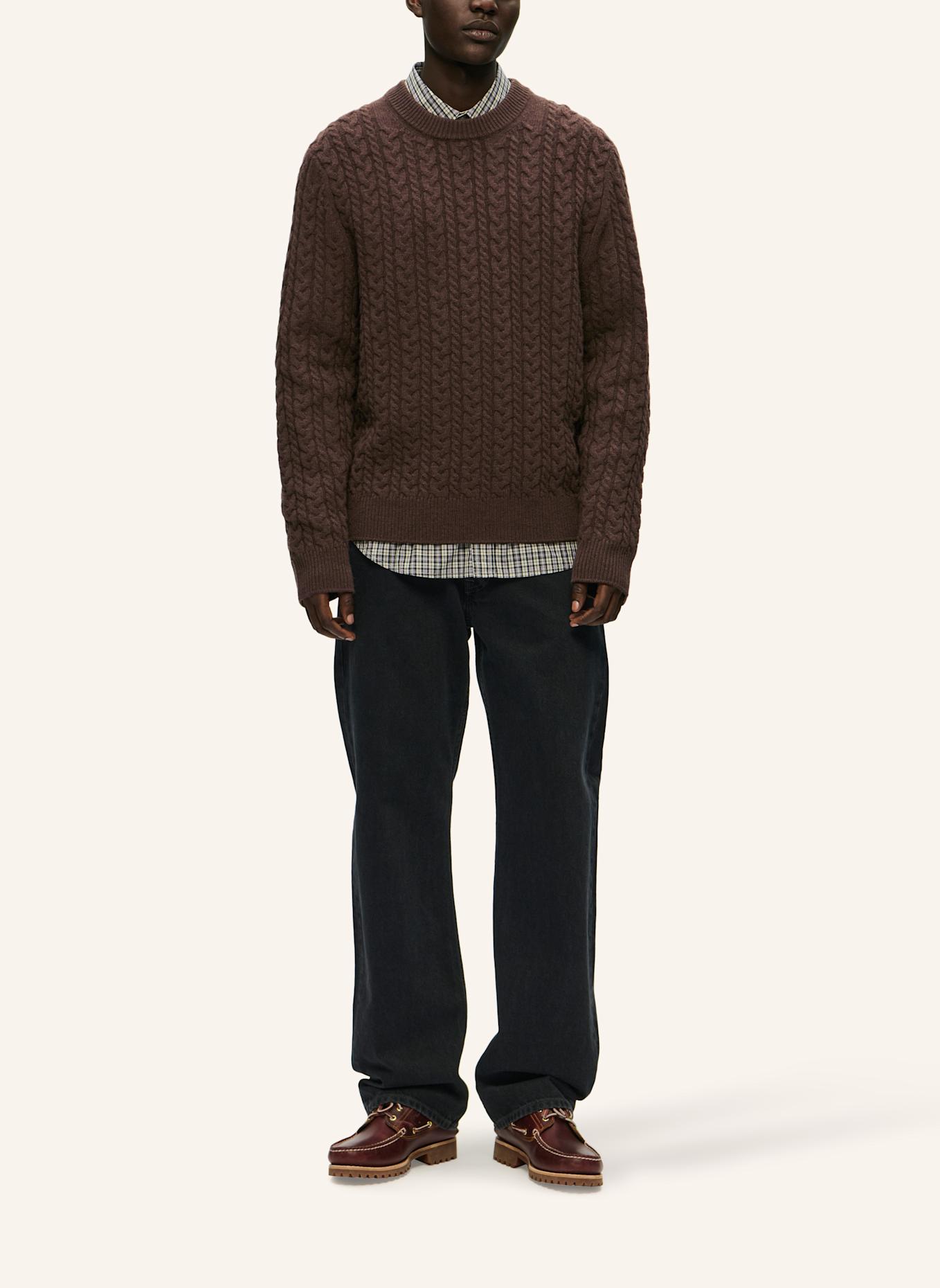 WOOD WOOD Strickpullover WWSTEVE: BRAUN