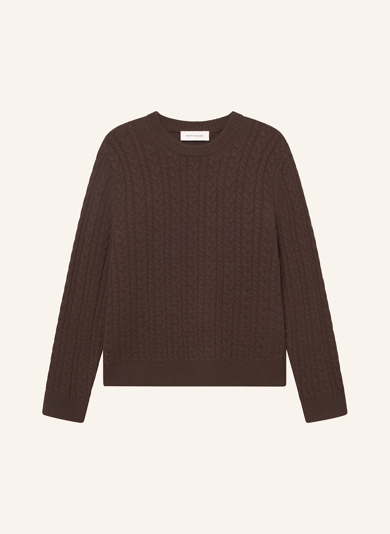 WOOD WOOD Strickpullover WWSTEVE: BRAUN