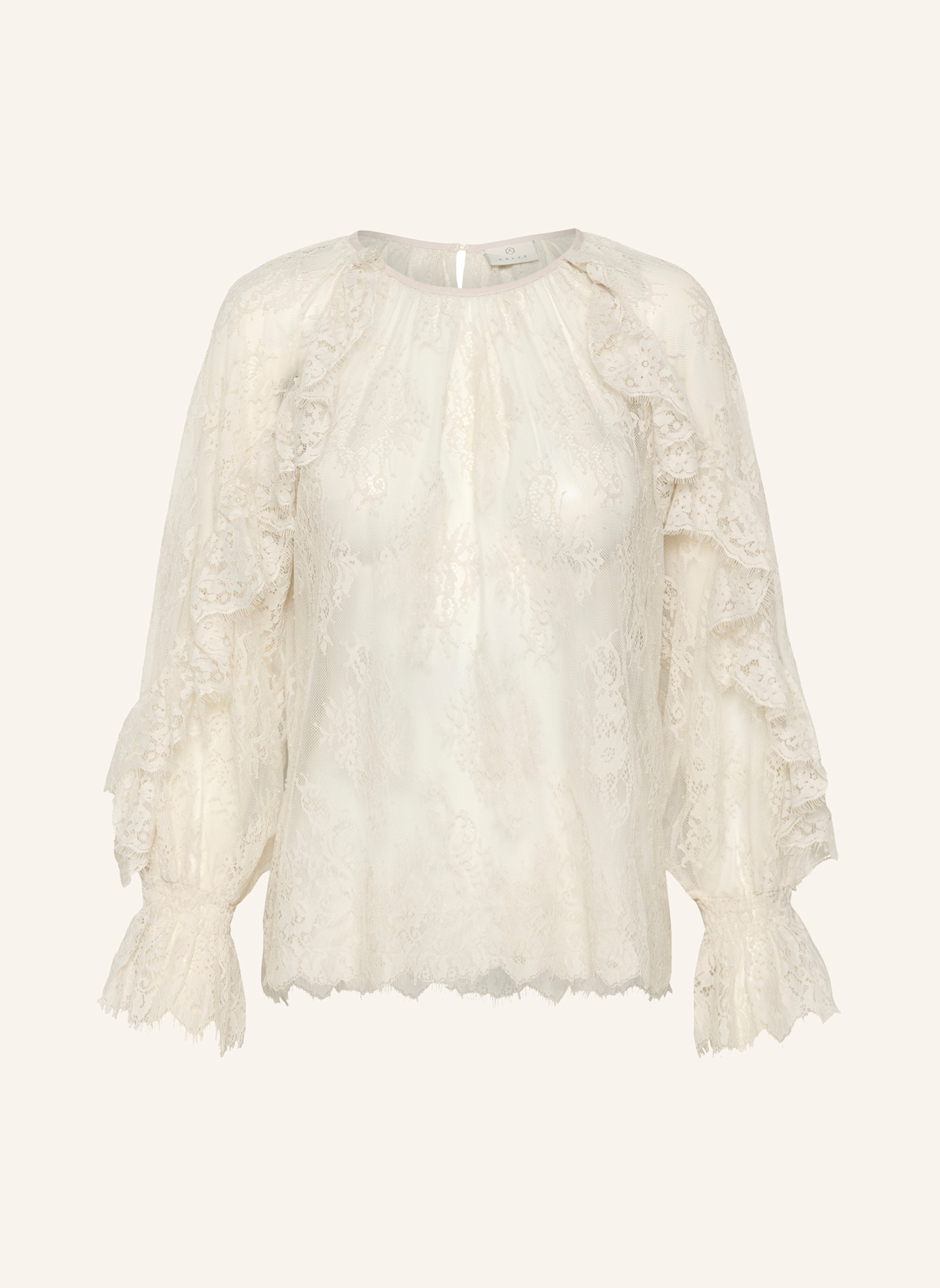 KAFFE Langarmbluse KAAMELIE: ECRU