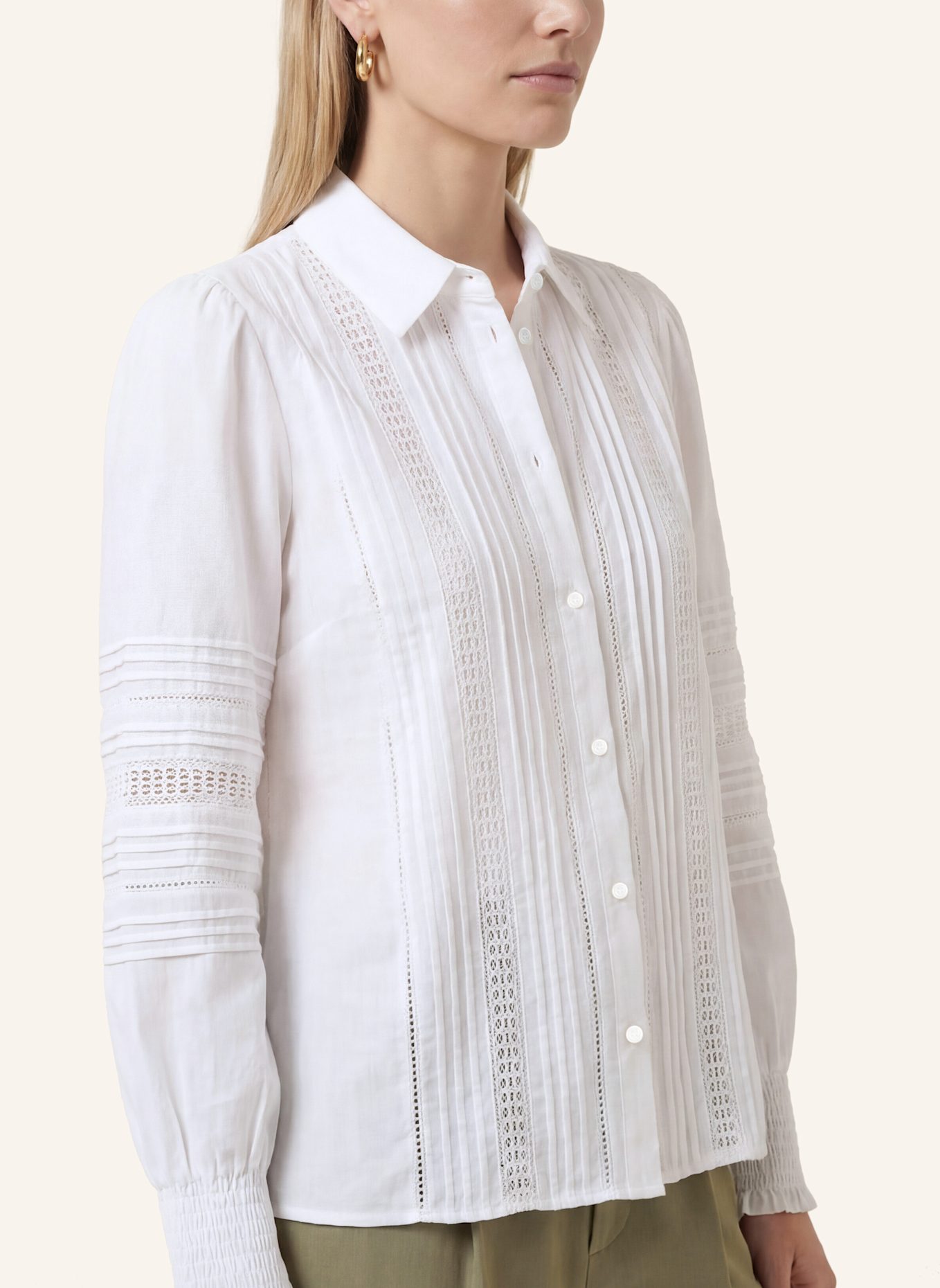 KAFFE Hemdbluse KABELLA: WEISS