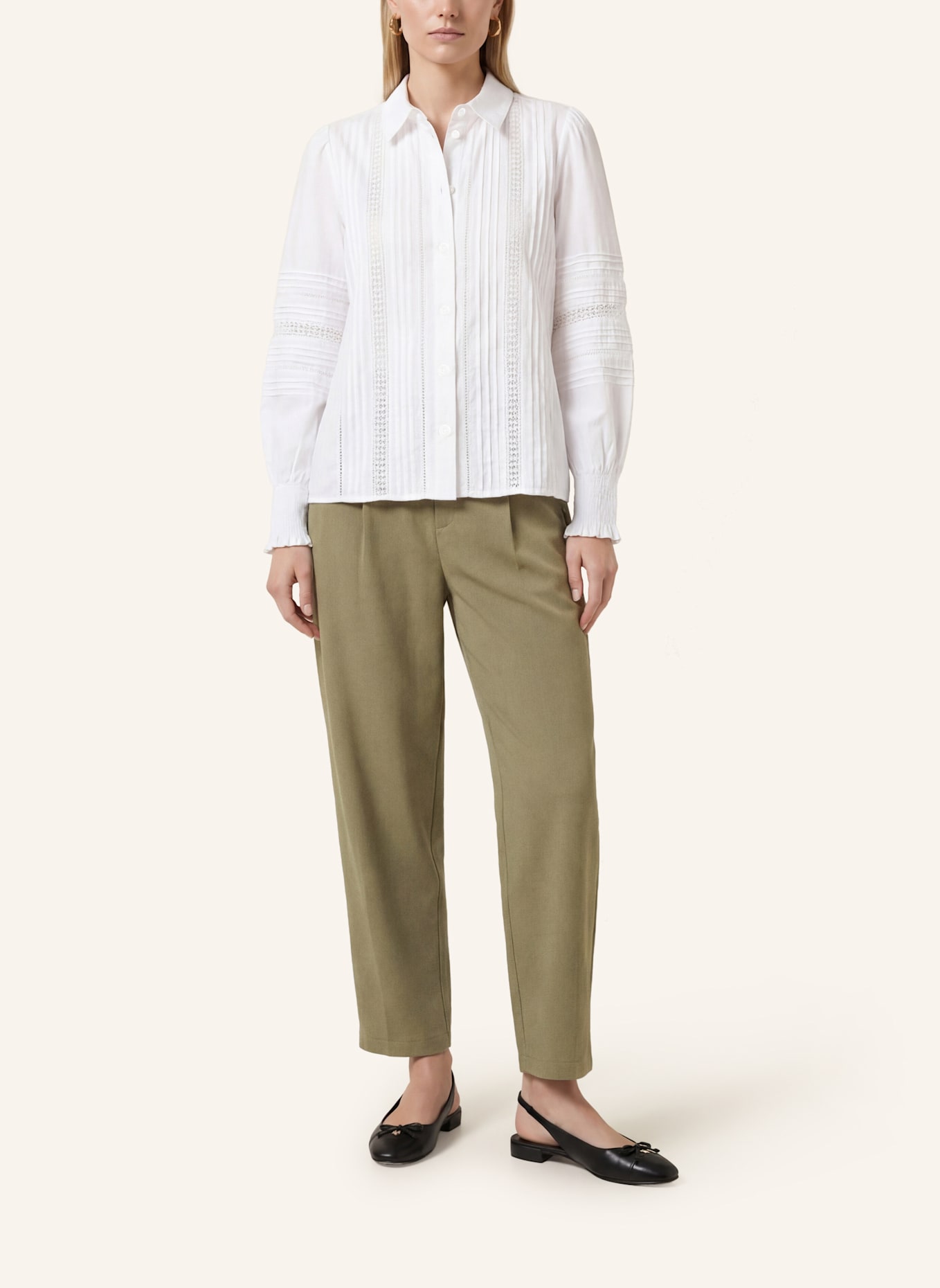 KAFFE Hemdbluse KABELLA: WEISS