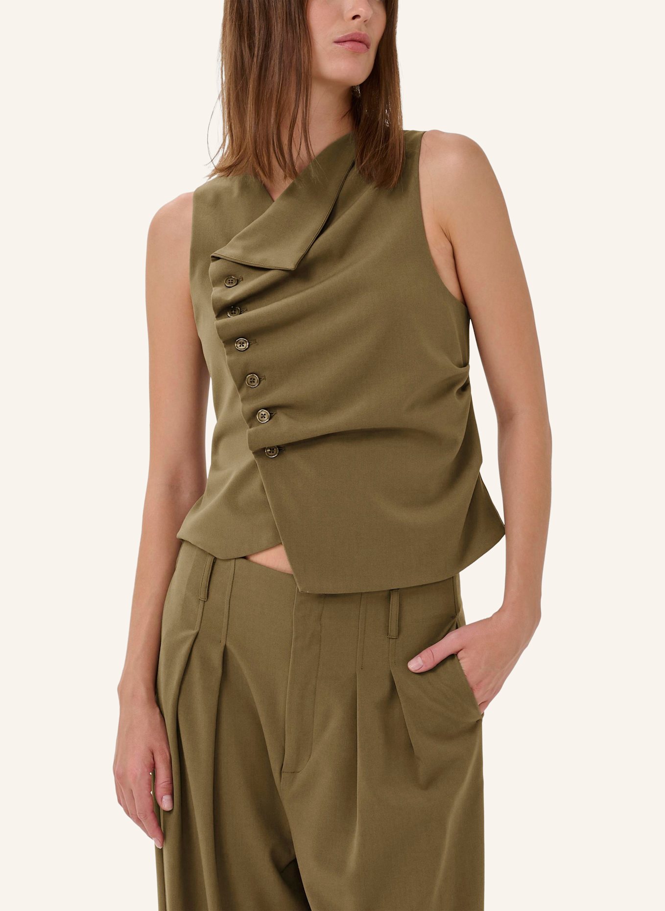 MY ESSENTIAL WARDROBE Blusetop MWHACE: DUNKELGRÜN