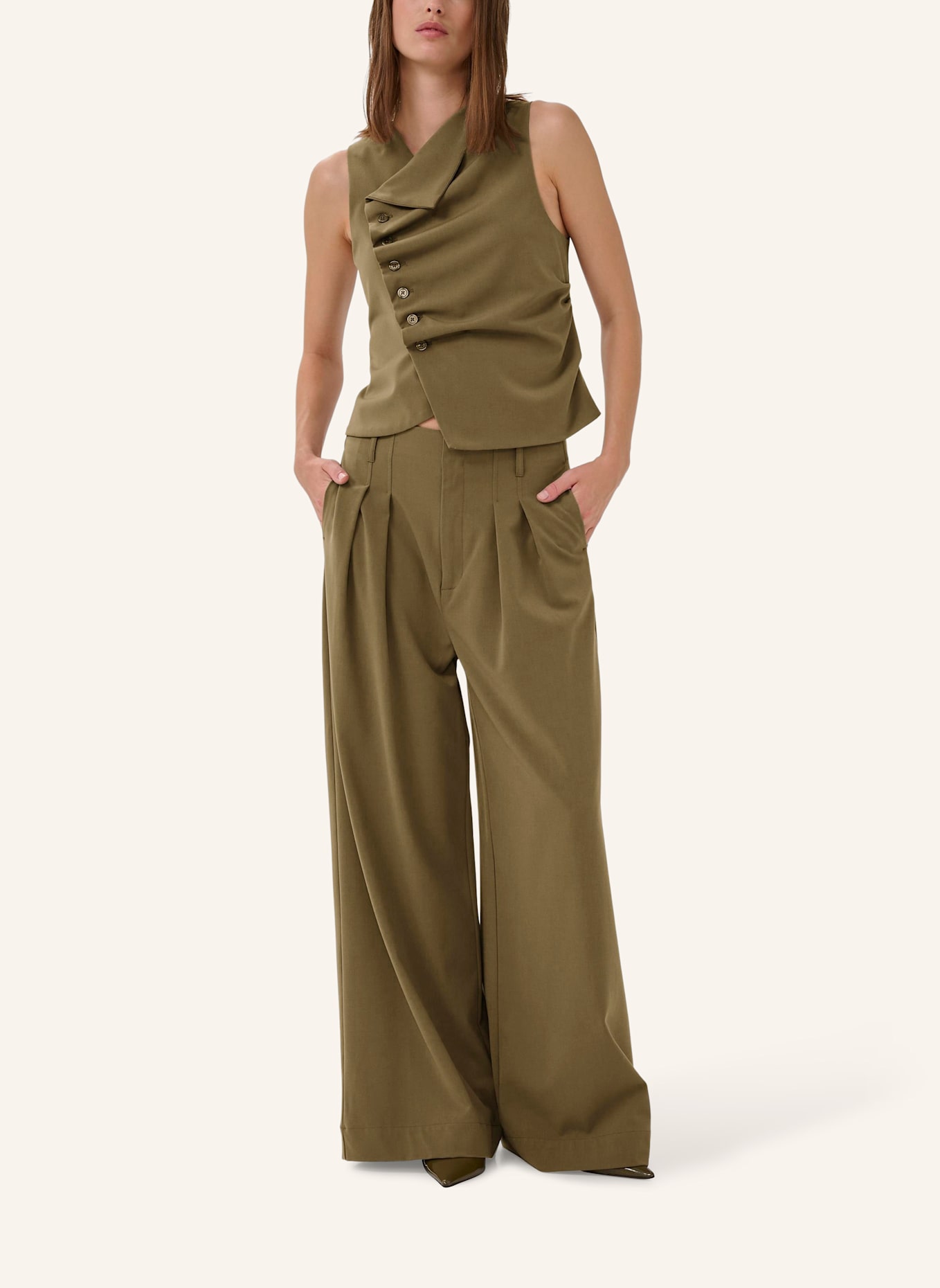 MY ESSENTIAL WARDROBE Blusetop MWHACE: DUNKELGRÜN