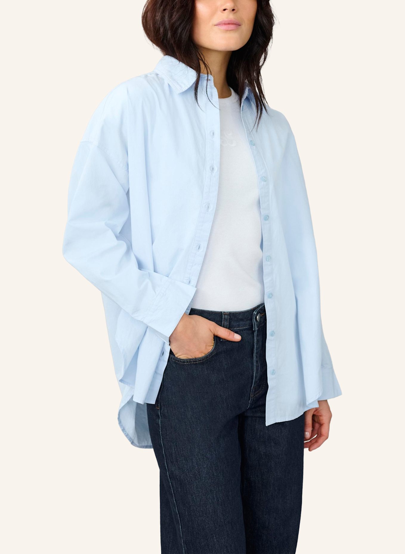 MY ESSENTIAL WARDROBE Oversized-Hemdbluse BOXY: BLAU