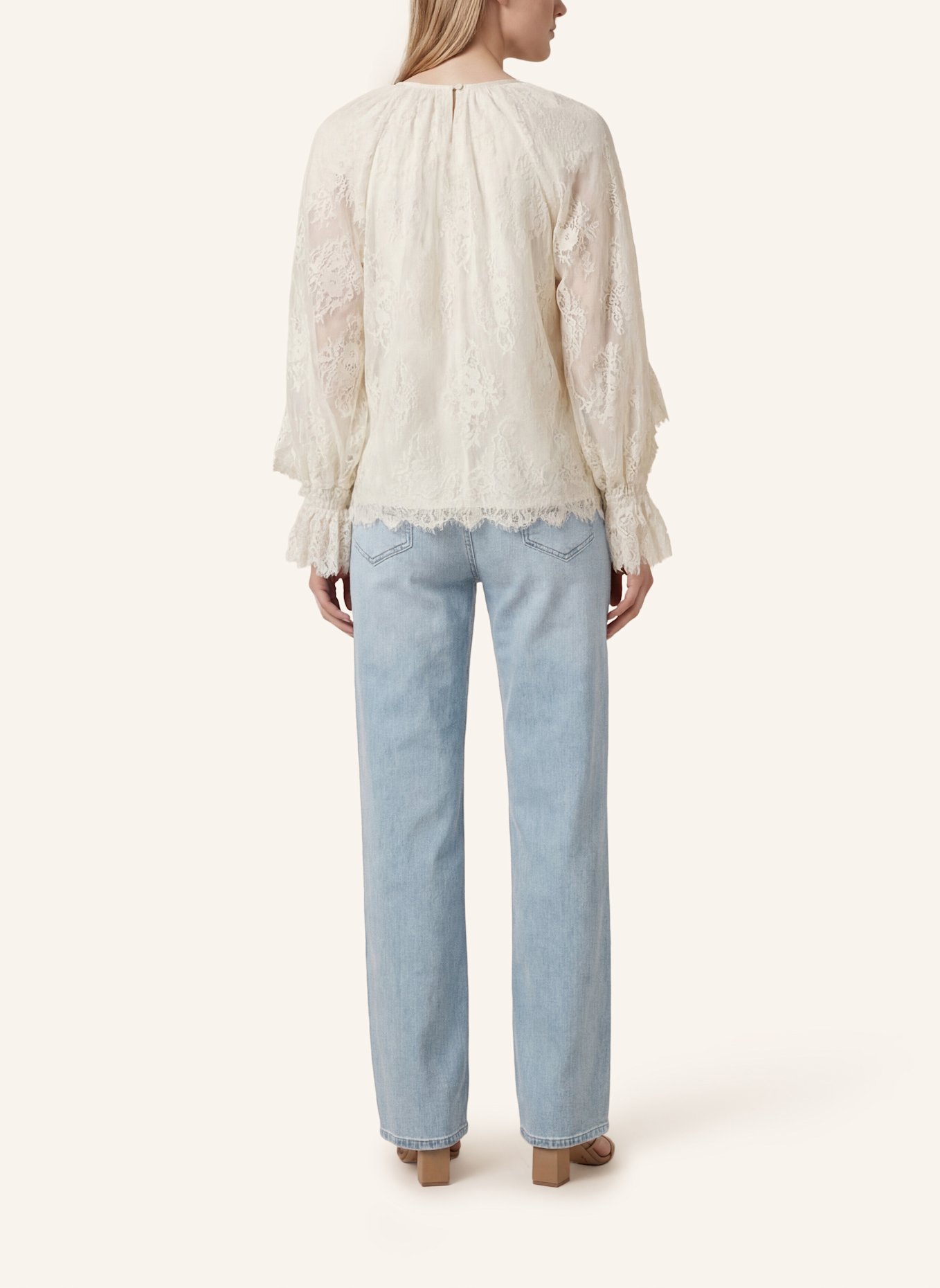 KAFFE Langarmbluse KAAMELIE: ECRU