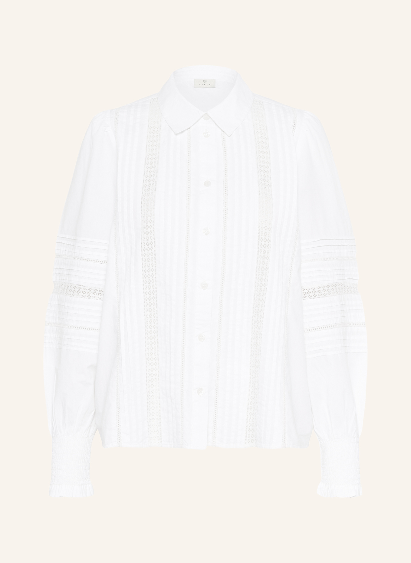 KAFFE Hemdbluse KABELLA: WEISS