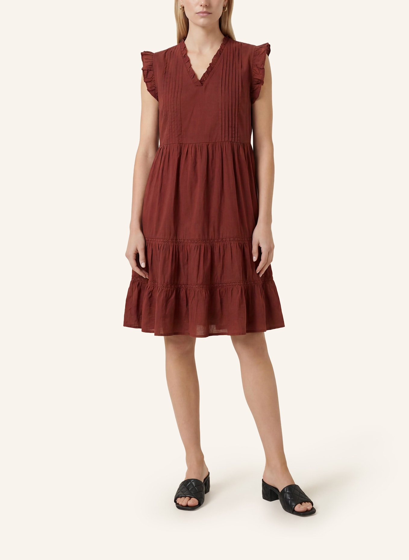 KAFFE Sommerkleid KAVALERIE: BRAUN