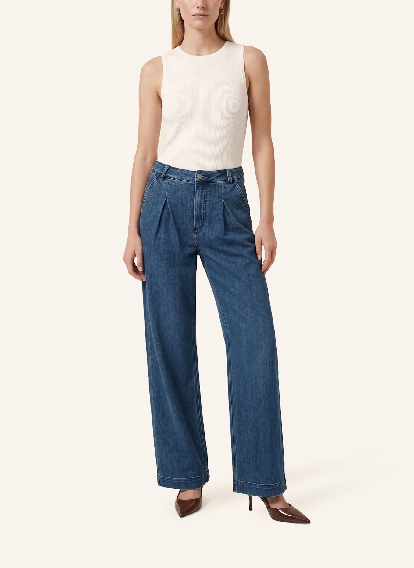 KAFFE Wide Leg Jeans KALEA: BLAU