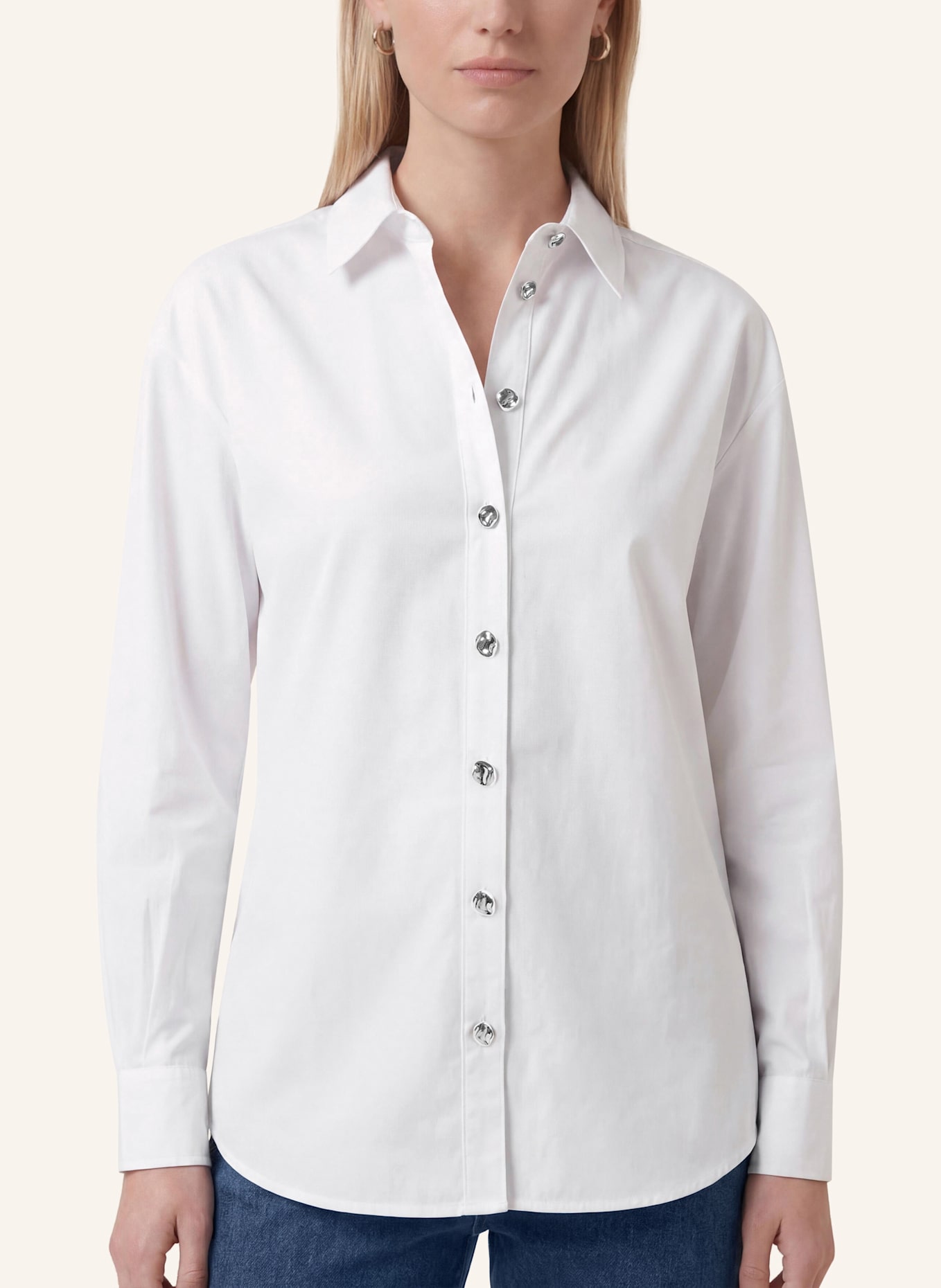 KAFFE Hemdbluse KANOELLA: WEISS